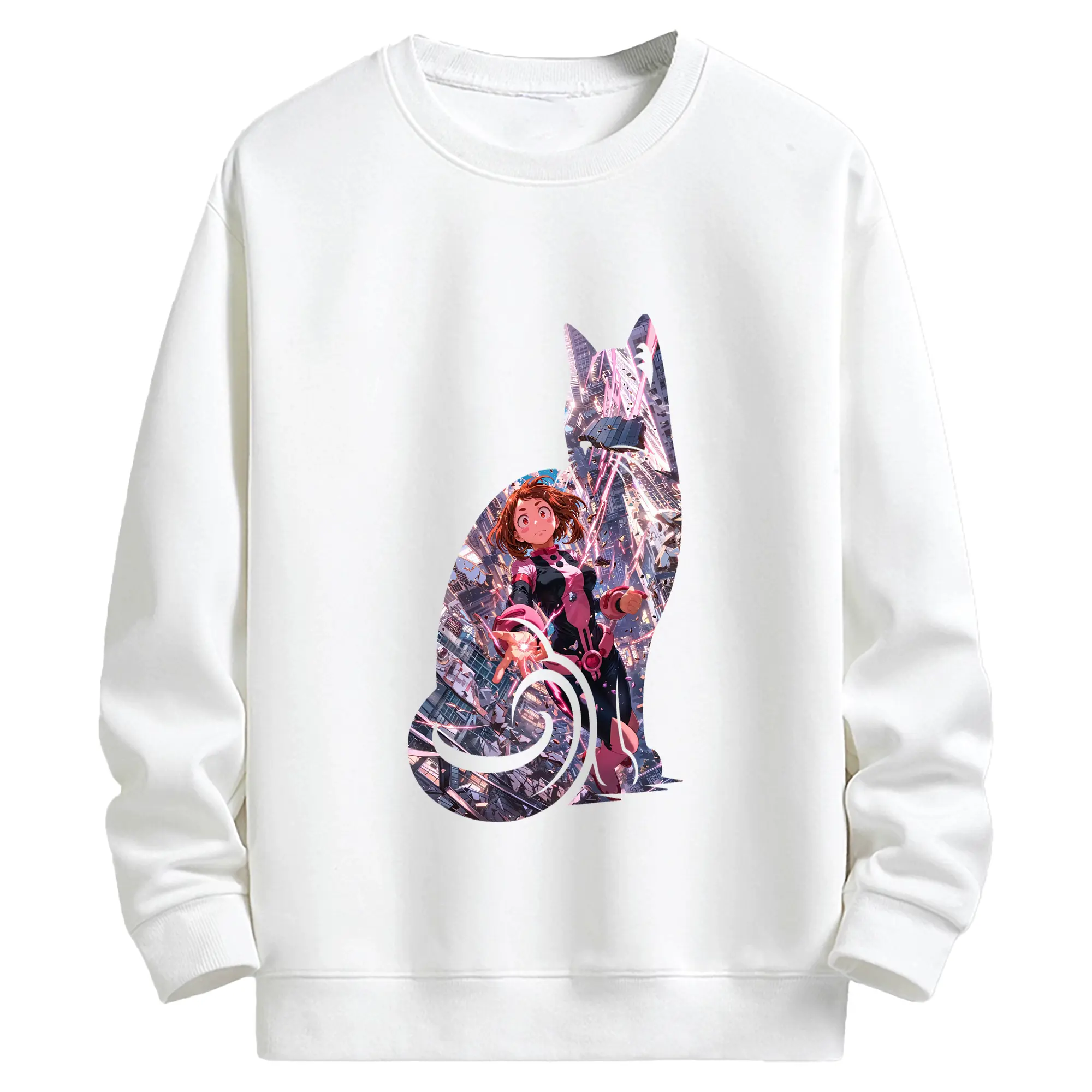 僕のヒーローアカデミア グッズ,麗日お茶子 - キッズ クルーネックスウェットシャツ ・ フロントプリント ・ 綿80％ ポリエステル20％ ・ 快適 通学 スポーツ 日常使い お散歩用