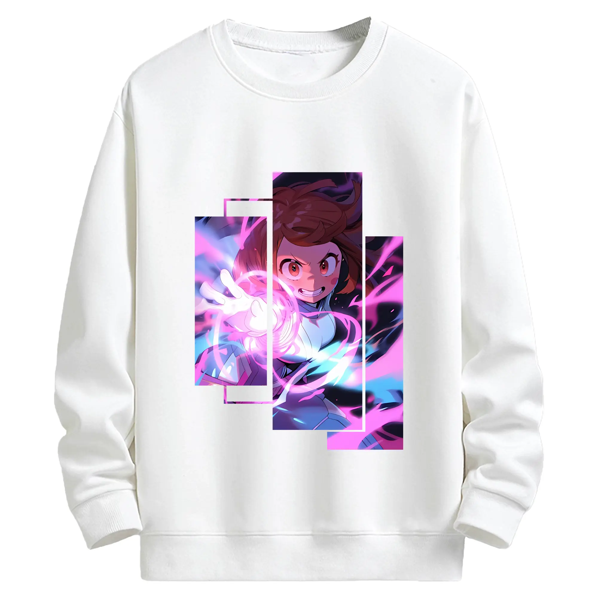 僕のヒーローアカデミア グッズ,麗日お茶子 - キッズ クルーネックスウェットシャツ ・ フロントプリント ・ 綿80％ ポリエステル20％ ・ 快適 通学 スポーツ 日常使い お散歩用