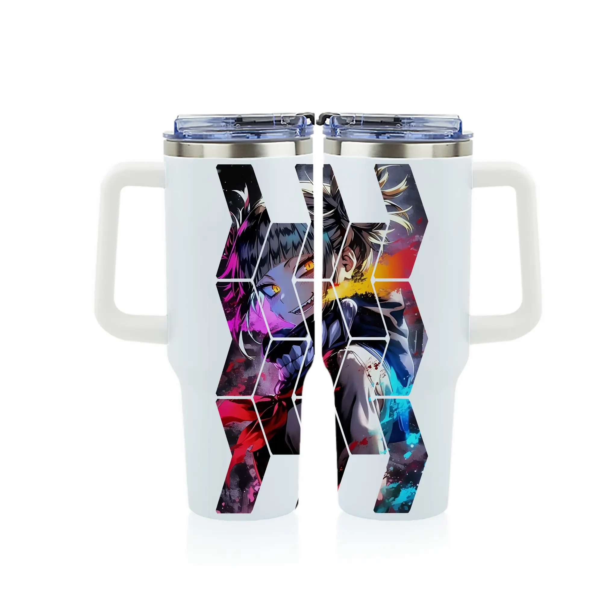 僕のヒーローアカデミア グッズ,トガヒミコ - 1200mL フルプリント車用タンブラー ・ 304ステンレス 内側 ・ 201ステンレス 外側 ・ 保温 保冷 ・ 通勤 ドライブ アウトドア用