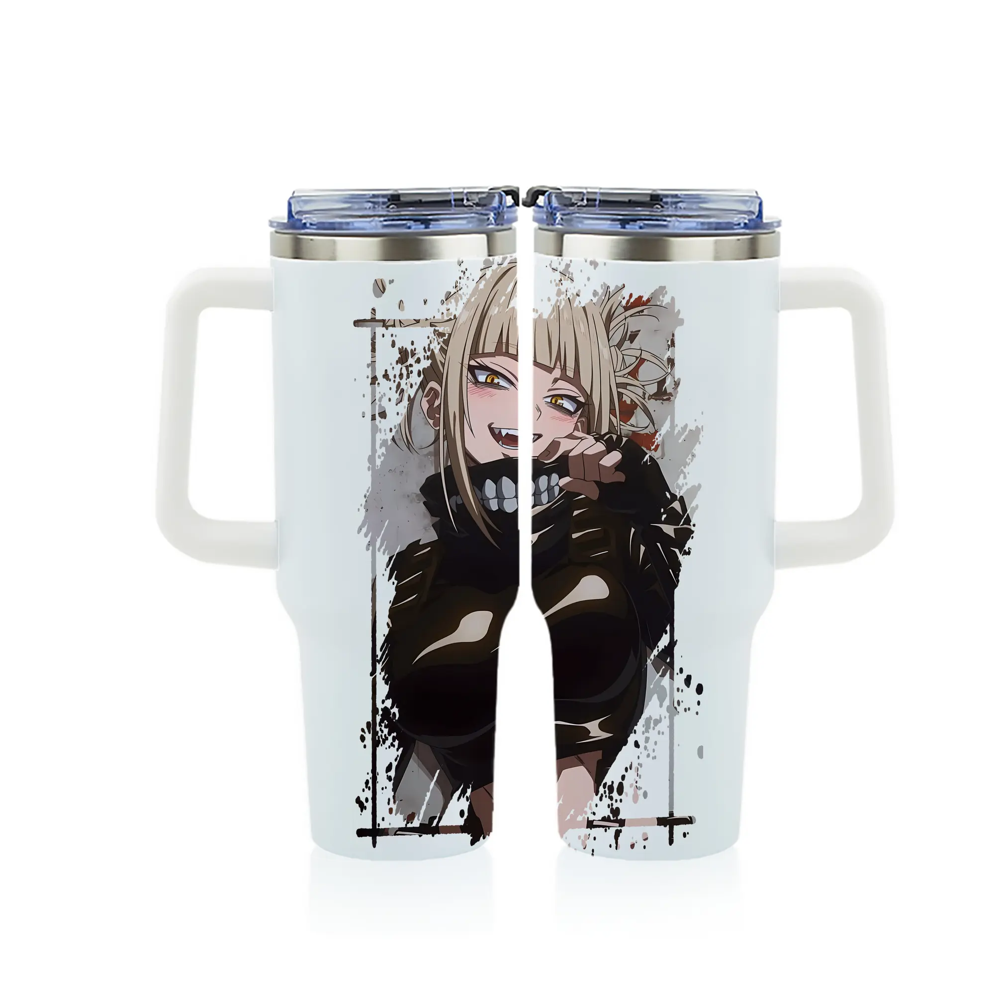 僕のヒーローアカデミア グッズ,トガヒミコ - 1200mL フルプリント車用タンブラー ・ 304ステンレス 内側 ・ 201ステンレス 外側 ・ 保温 保冷 ・ 通勤 ドライブ アウトドア用