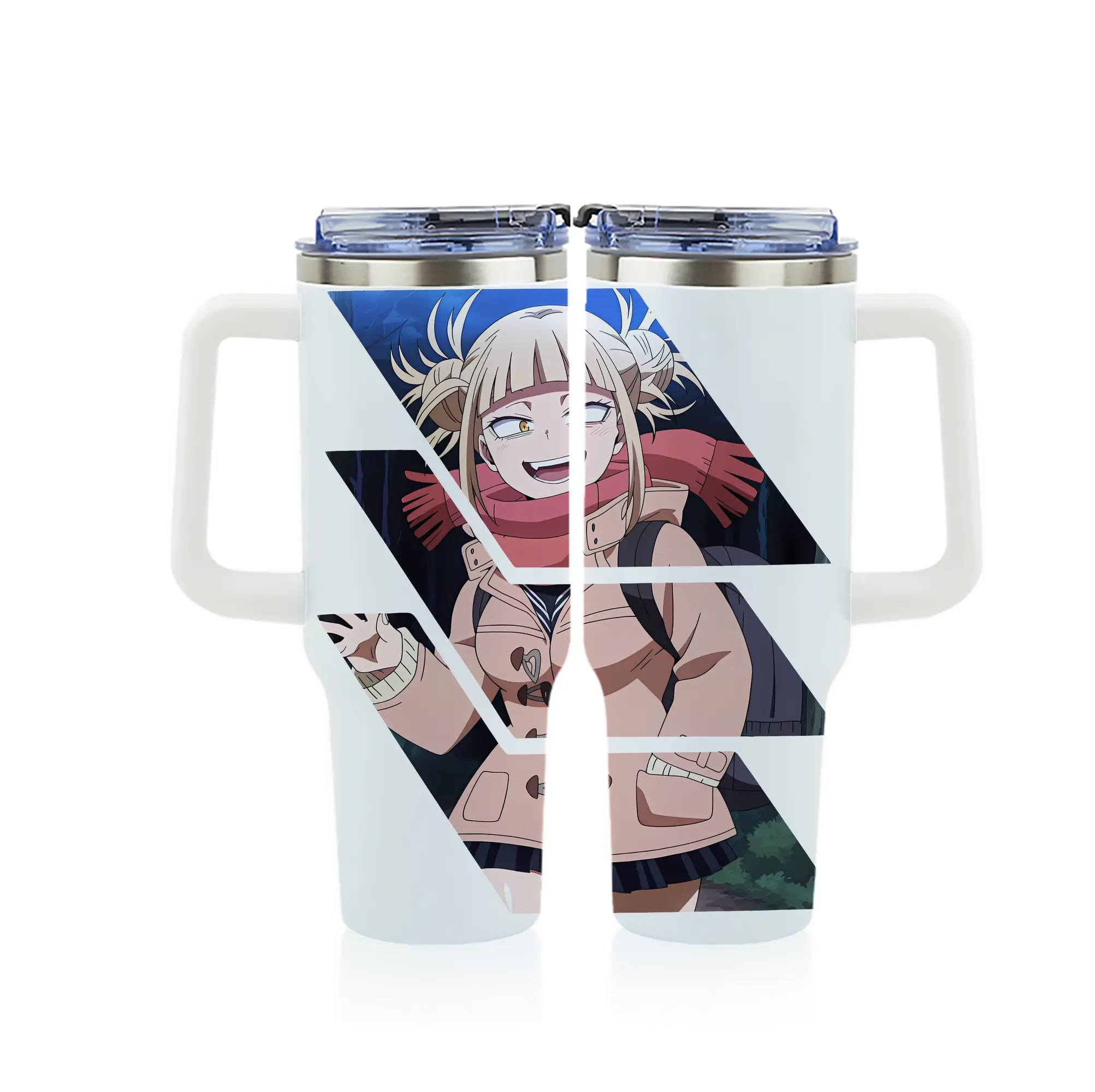 僕のヒーローアカデミア グッズ,トガヒミコ - 1200mL フルプリント車用タンブラー ・ 304ステンレス 内側 ・ 201ステンレス 外側 ・ 保温 保冷 ・ 通勤 ドライブ アウトドア用