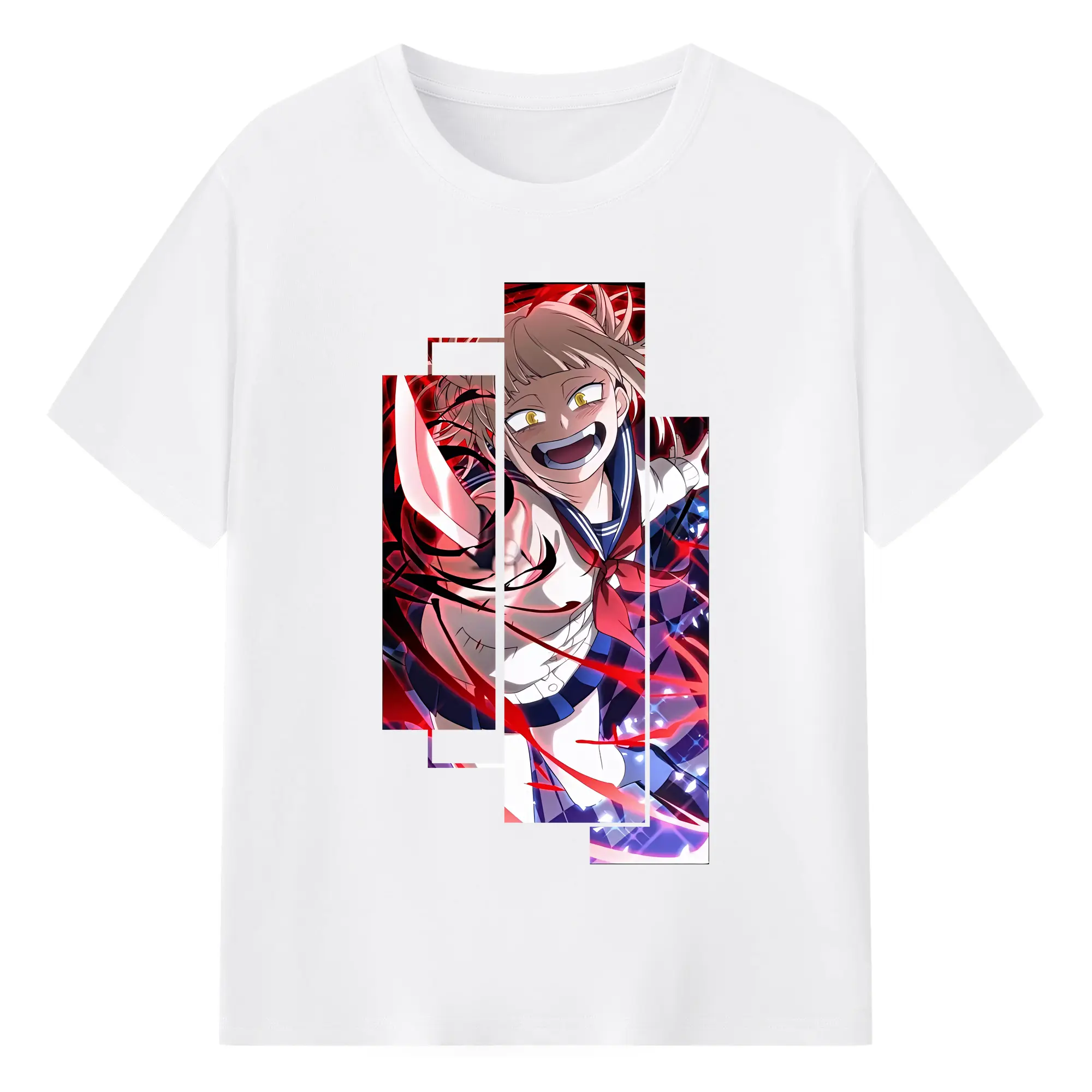 僕のヒーローアカデミア グッズ,トガヒミコ - 綿100％ 半袖Tシャツ ・ フロントプリント ・ 快適 通気性 ・ 日常使い 散歩 スポーツ用