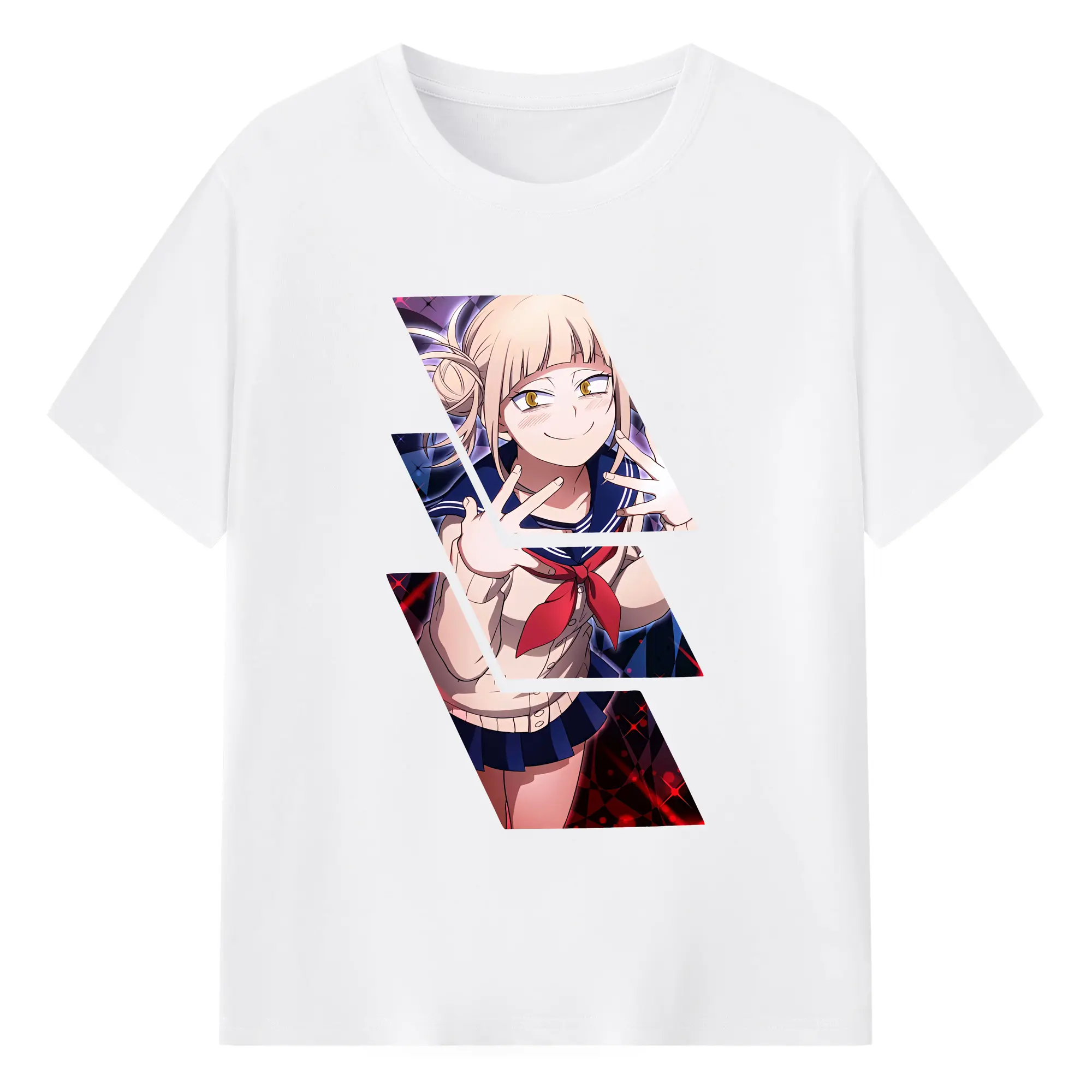 僕のヒーローアカデミア グッズ,トガヒミコ - 綿100％ 半袖Tシャツ ・ フロントプリント ・ 快適 通気性 ・ 日常使い 散歩 スポーツ用