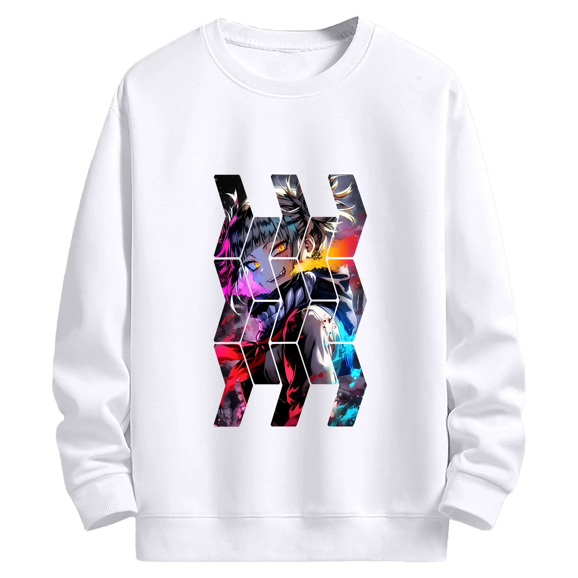 僕のヒーローアカデミア グッズ,トガヒミコ - 高品質 クルーネック スウェット ・ コットン59％ ポリエステル41％ ・ ユニセックス 長袖 トレーナー ・ カジュアル デイリー スポーツ 散歩用