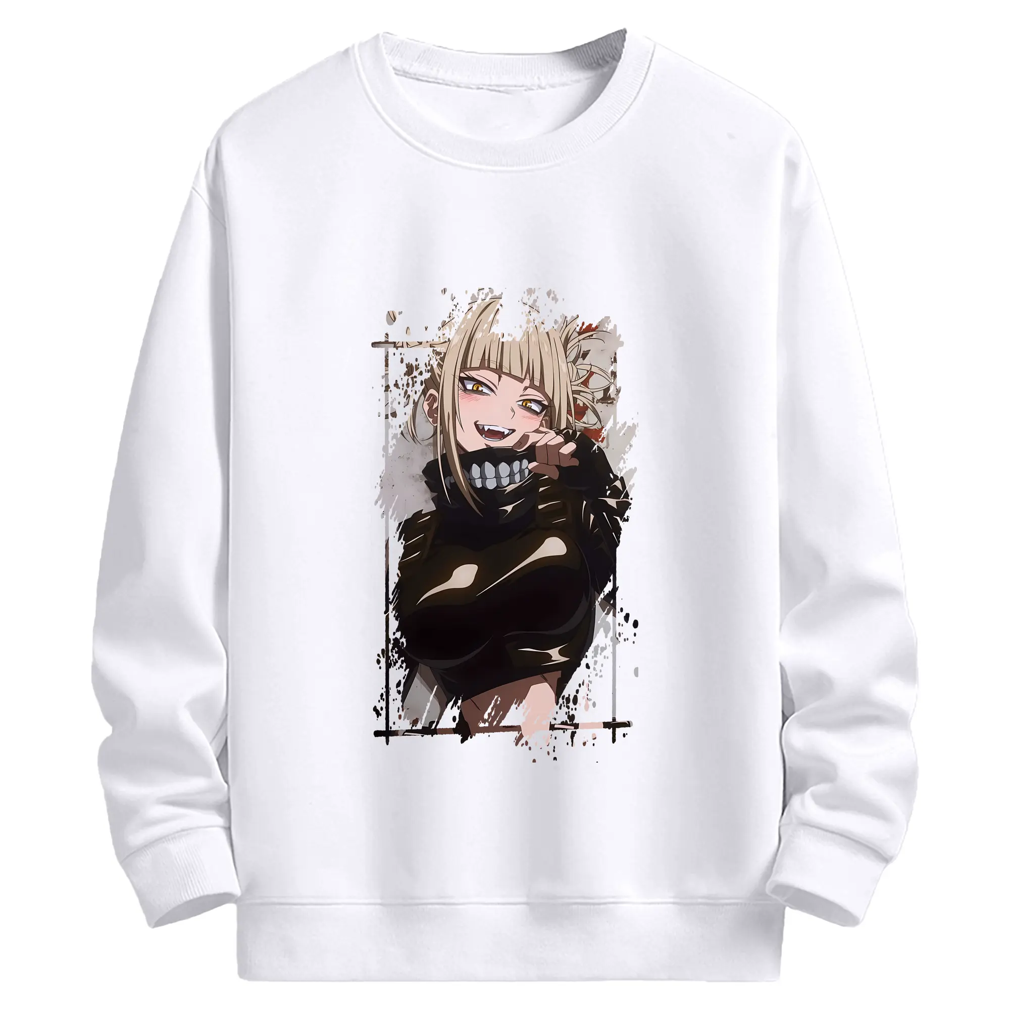 僕のヒーローアカデミア グッズ,トガヒミコ - 高品質 クルーネック スウェット ・ コットン59％ ポリエステル41％ ・ ユニセックス 長袖 トレーナー ・ カジュアル デイリー スポーツ 散歩用