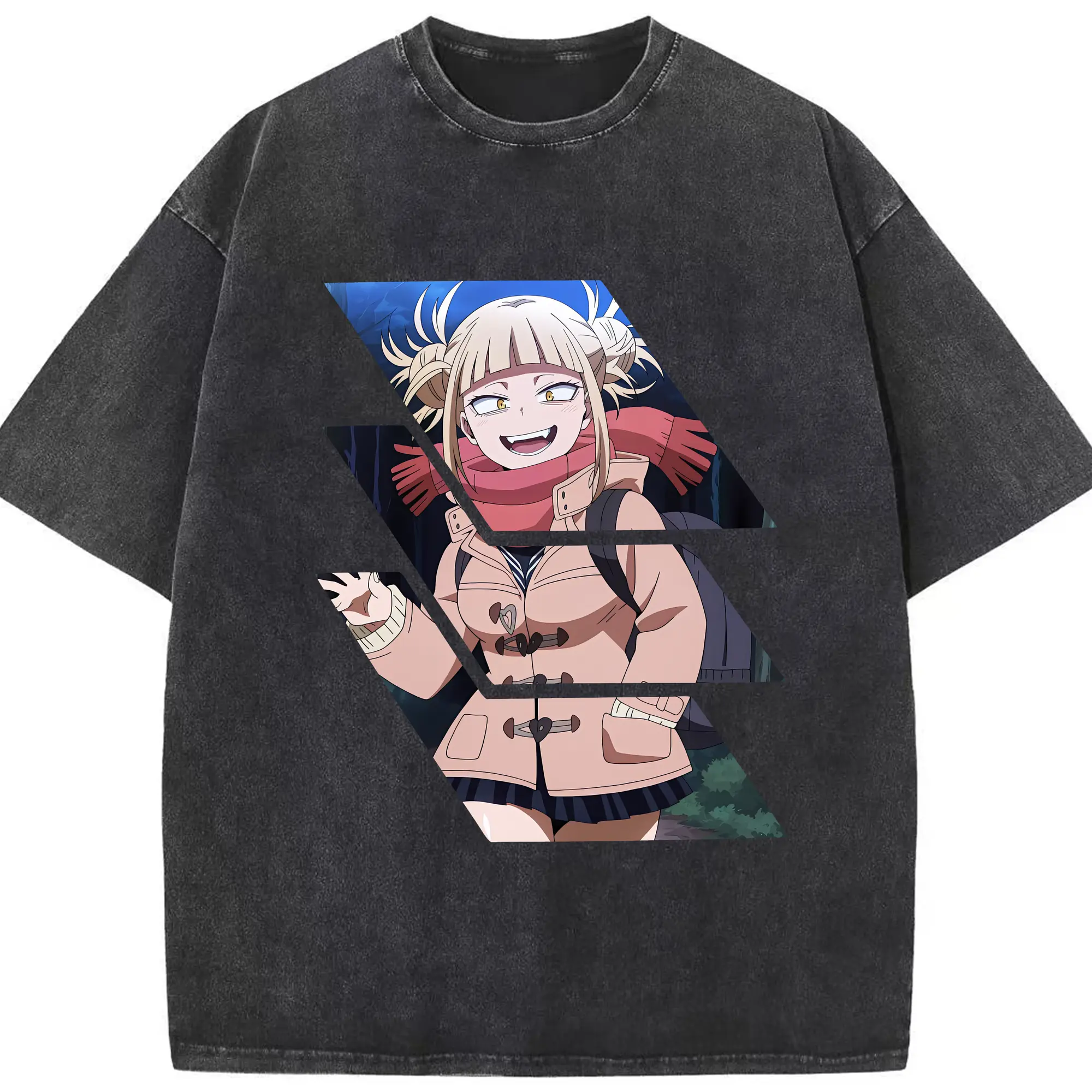 僕のヒーローアカデミア グッズ,トガヒミコ - 綿100％ ヴィンテージ風 半袖Tシャツ ・ フロントプリント ・ 柔らか肌触り ・ 通気性 快適 ・ スポーツ カジュアル 外出用