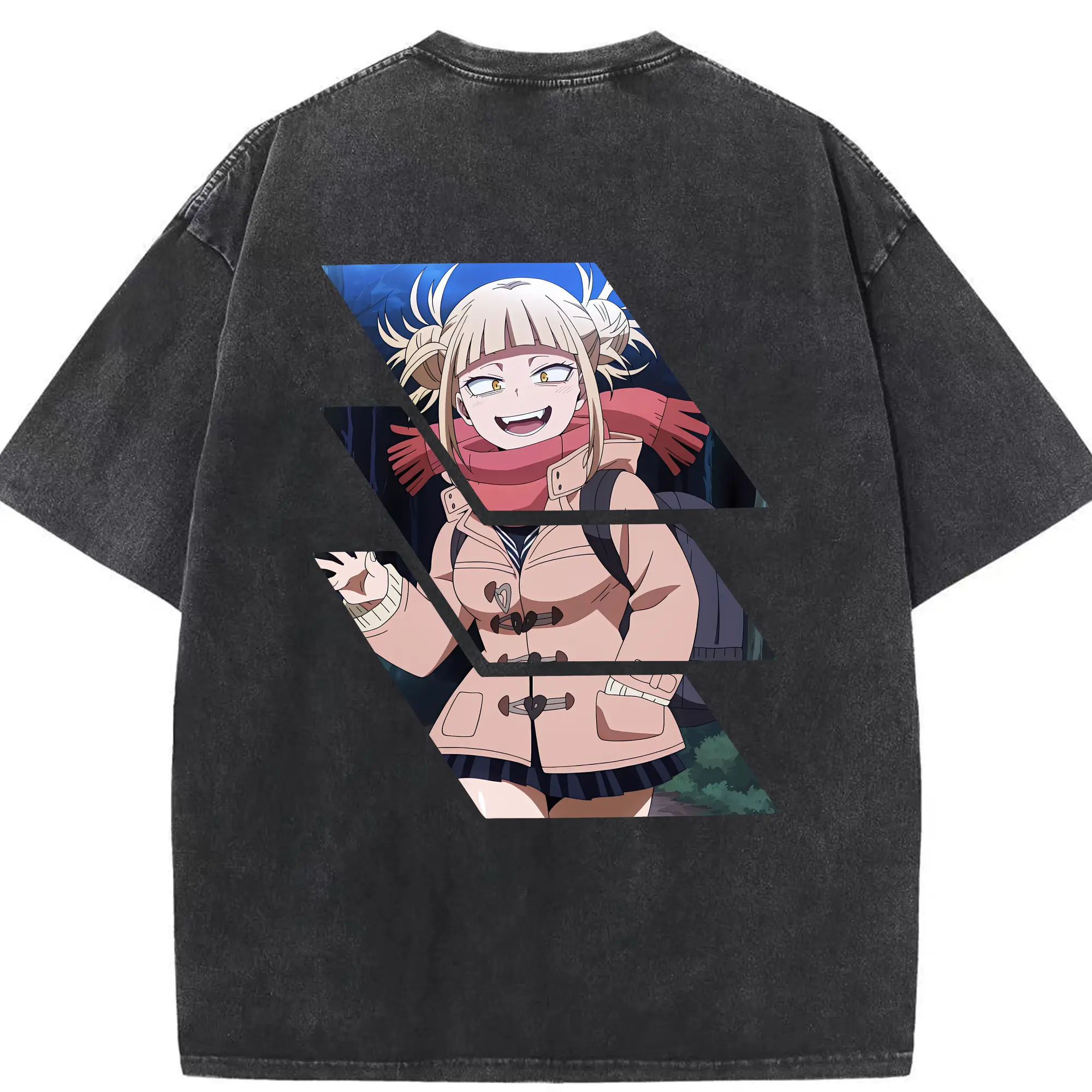 僕のヒーローアカデミア グッズ,トガヒミコ - 綿100％ ヴィンテージ風 半袖Tシャツ ・ 背面プリント ・ 柔らか肌触り ・ 通気性 快適 ・ スポーツ カジュアル 外出用