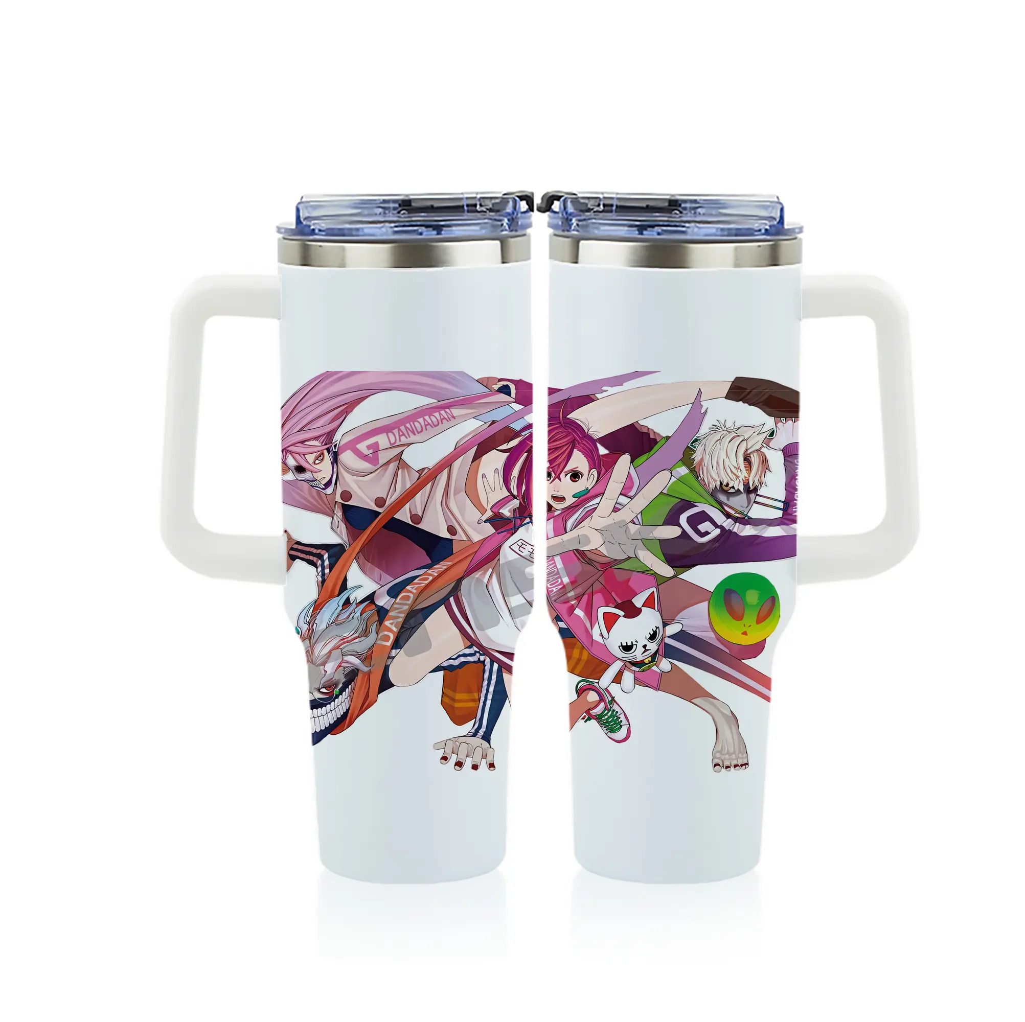 ダンダダン グッズ,綾瀬桃 - 1200mL フルプリント車用タンブラー ・ 304ステンレス 内側 ・ 201ステンレス 外側 ・ 保温 保冷 ・ 通勤 ドライブ アウトドア用