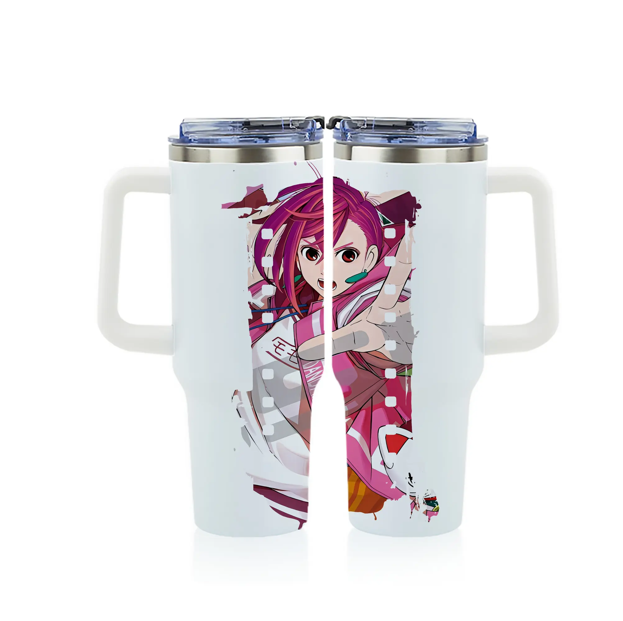 ダンダダン グッズ,綾瀬桃 - 1200mL フルプリント車用タンブラー ・ 304ステンレス 内側 ・ 201ステンレス 外側 ・ 保温 保冷 ・ 通勤 ドライブ アウトドア用