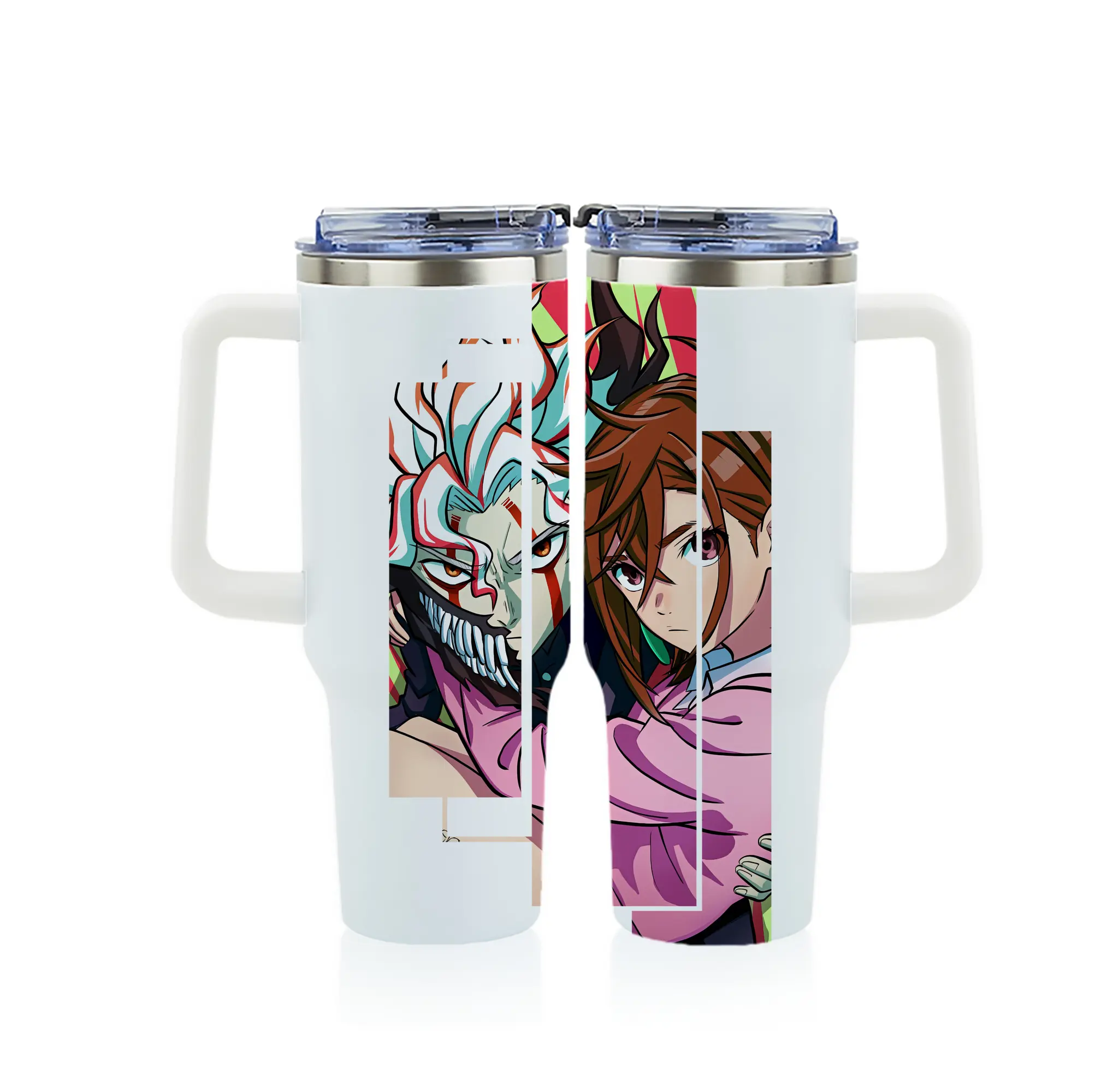 ダンダダン グッズ,綾瀬桃 - 1200mL フルプリント車用タンブラー ・ 304ステンレス 内側 ・ 201ステンレス 外側 ・ 保温 保冷 ・ 通勤 ドライブ アウトドア用