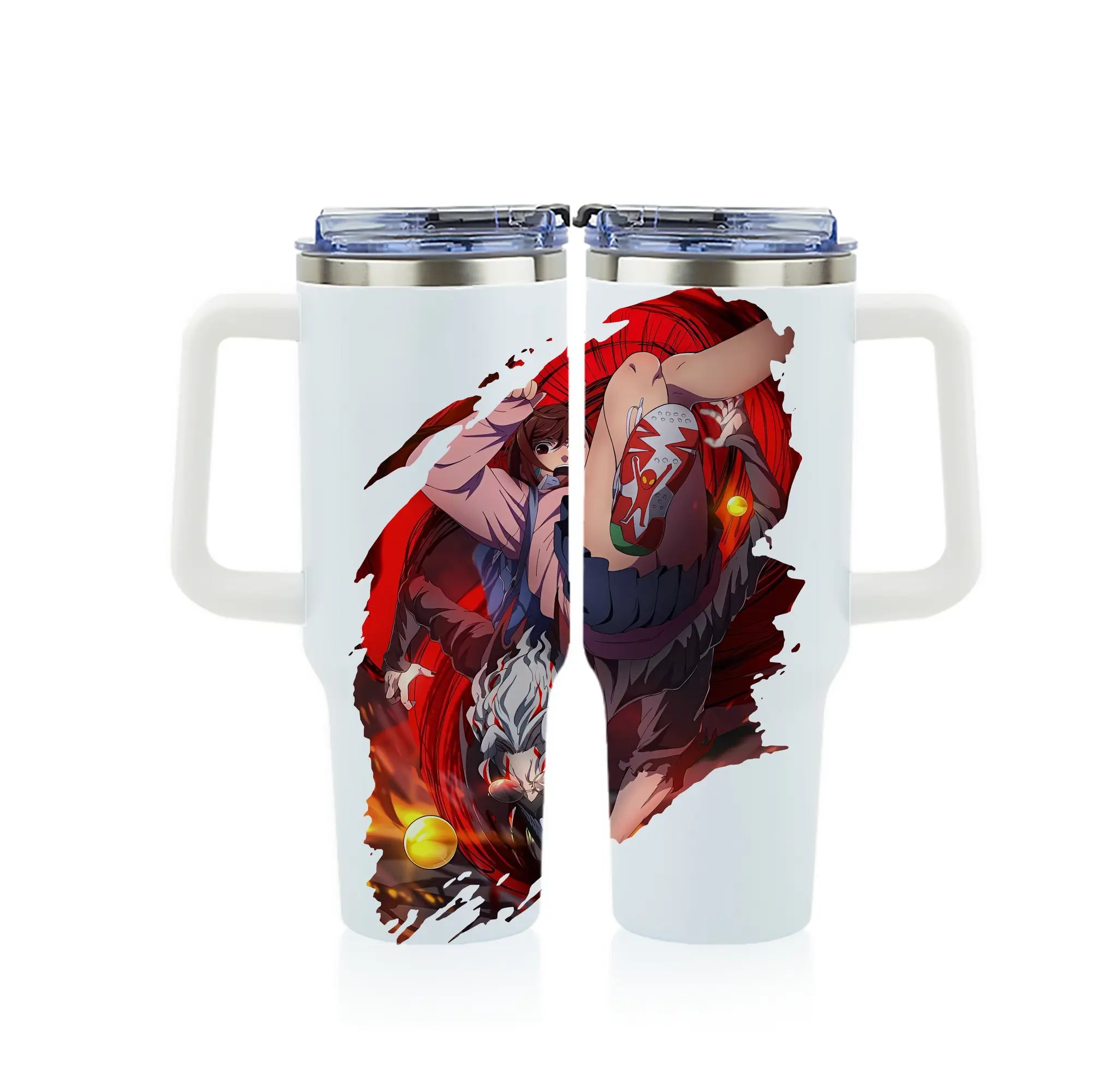 ダンダダン グッズ,綾瀬桃 - 1200mL フルプリント車用タンブラー ・ 304ステンレス 内側 ・ 201ステンレス 外側 ・ 保温 保冷 ・ 通勤 ドライブ アウトドア用