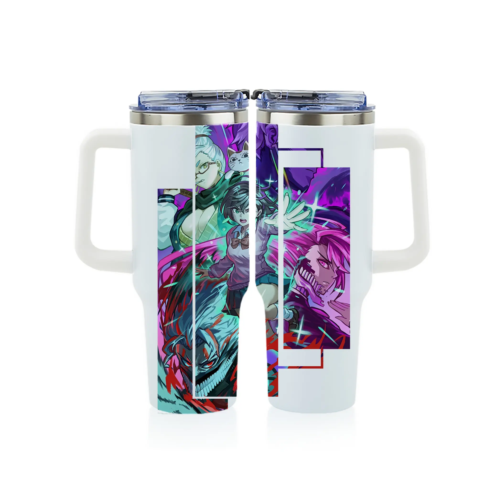 ダンダダン グッズ,綾瀬桃 - 1200mL フルプリント車用タンブラー ・ 304ステンレス 内側 ・ 201ステンレス 外側 ・ 保温 保冷 ・ 通勤 ドライブ アウトドア用