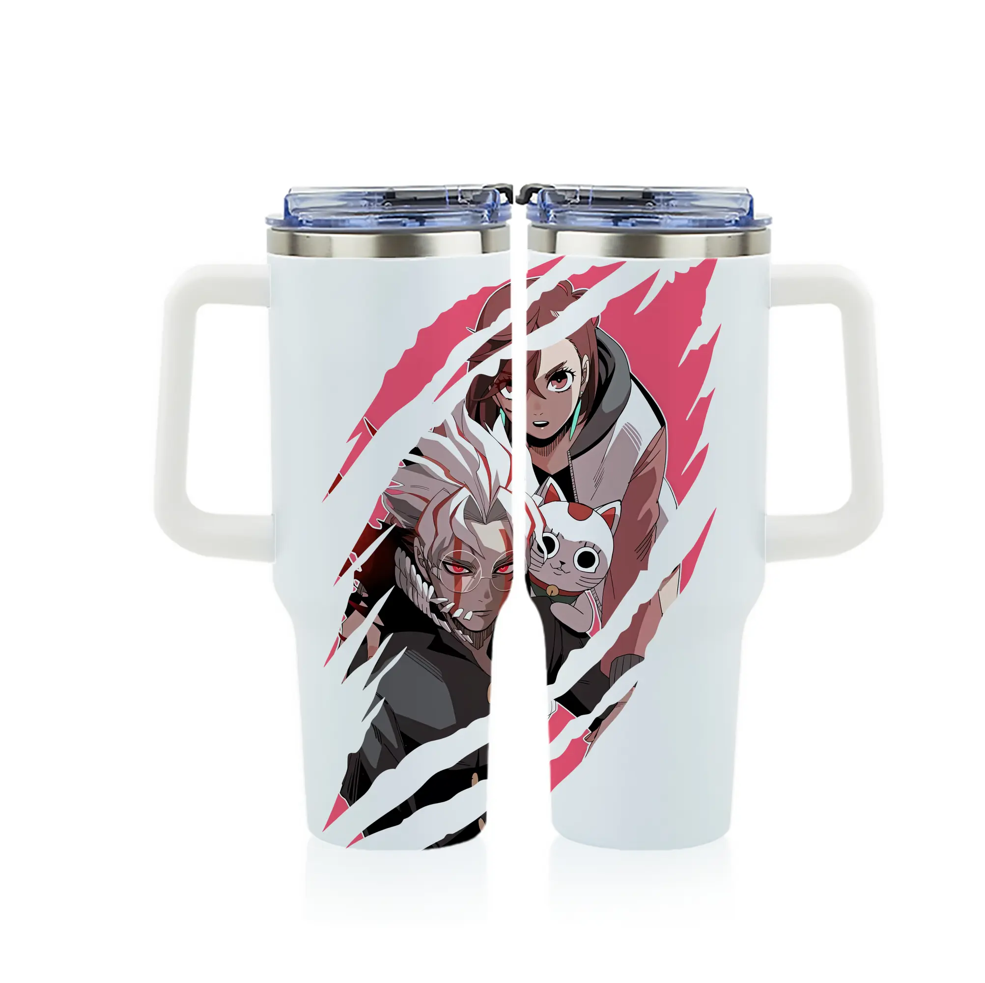 ダンダダン グッズ,綾瀬桃 - 1200mL フルプリント車用タンブラー ・ 304ステンレス 内側 ・ 201ステンレス 外側 ・ 保温 保冷 ・ 通勤 ドライブ アウトドア用