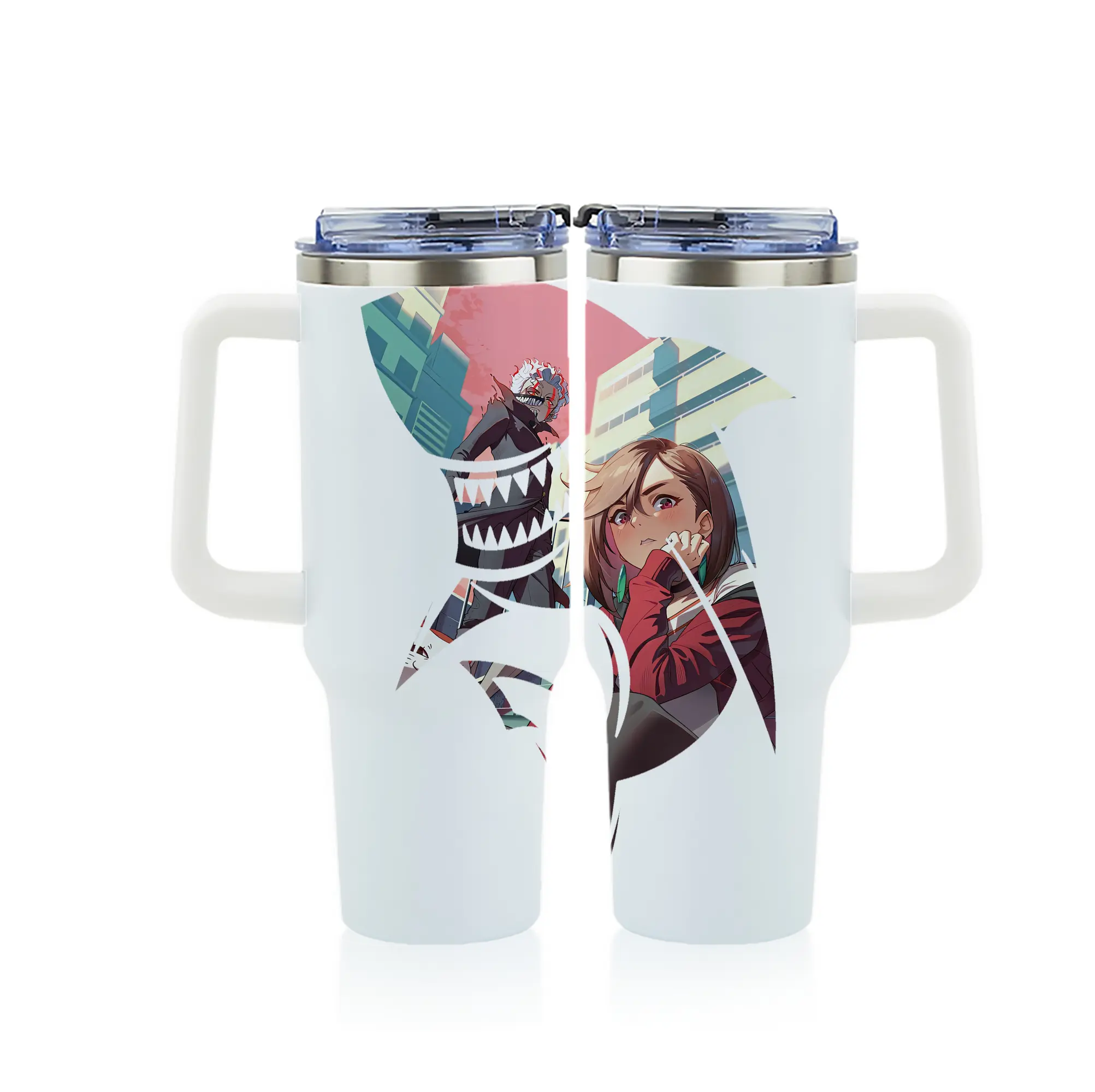 ダンダダン グッズ,綾瀬桃 - 1200mL フルプリント車用タンブラー ・ 304ステンレス 内側 ・ 201ステンレス 外側 ・ 保温 保冷 ・ 通勤 ドライブ アウトドア用