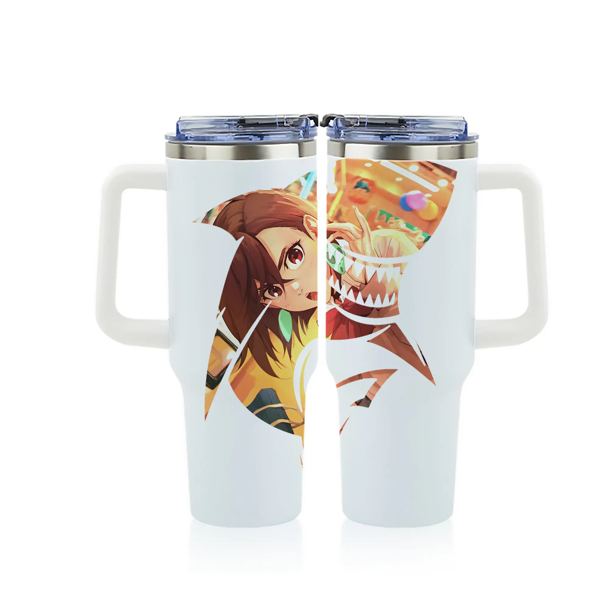 ダンダダン グッズ,綾瀬桃 - 1200mL フルプリント車用タンブラー ・ 304ステンレス 内側 ・ 201ステンレス 外側 ・ 保温 保冷 ・ 通勤 ドライブ アウトドア用