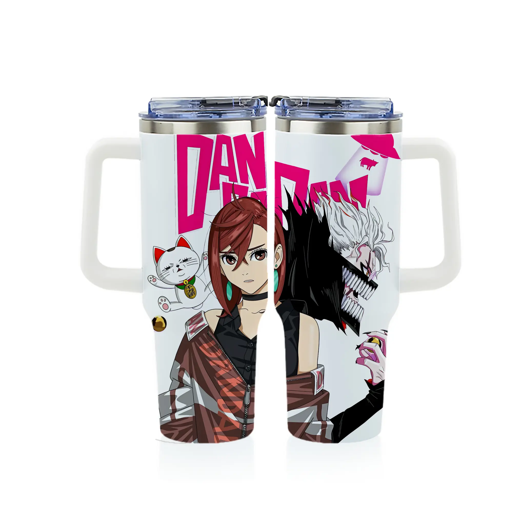 ダンダダン グッズ,綾瀬桃 - 1200mL フルプリント車用タンブラー ・ 304ステンレス 内側 ・ 201ステンレス 外側 ・ 保温 保冷 ・ 通勤 ドライブ アウトドア用