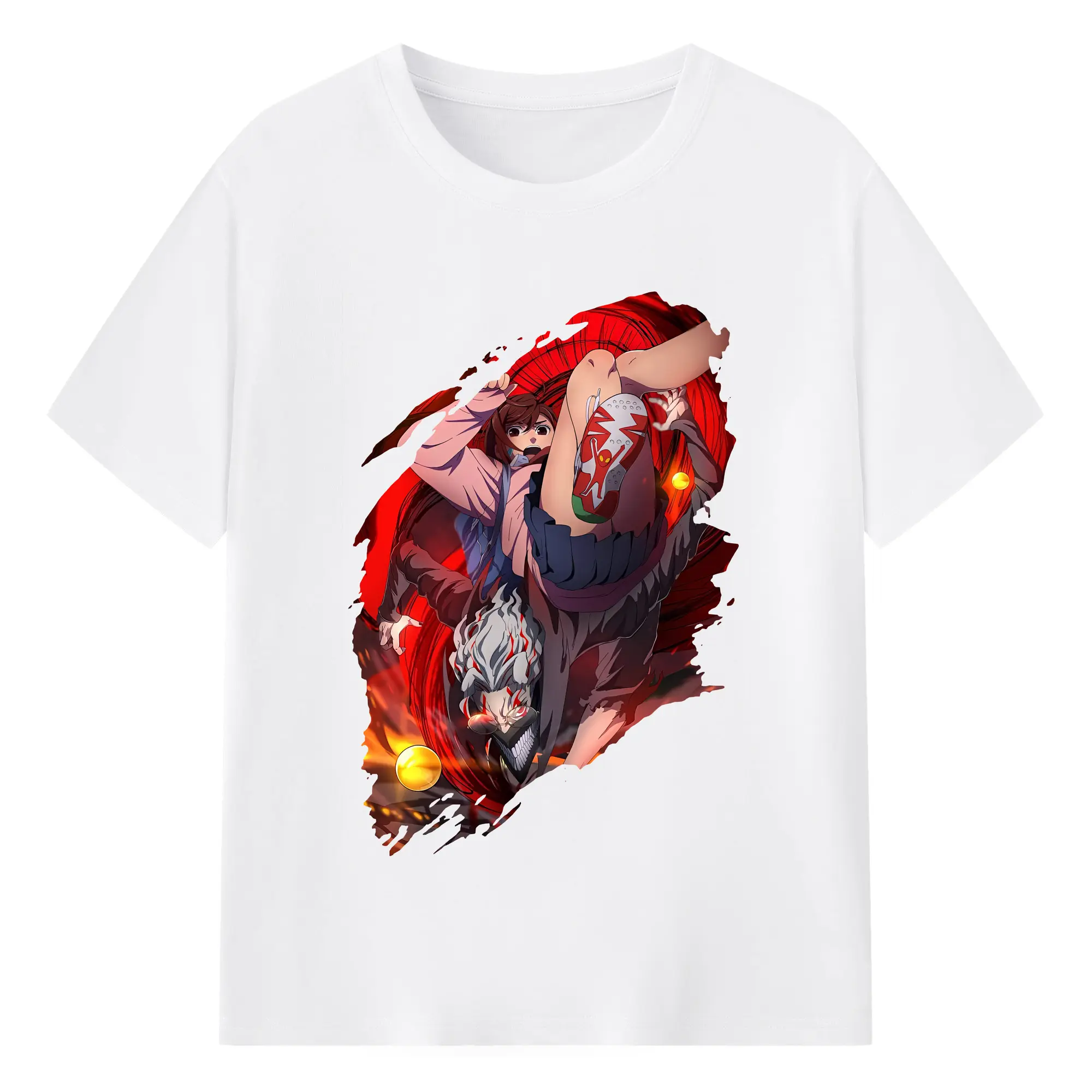 ダンダダン グッズ,綾瀬桃 - 綿100％ 半袖Tシャツ ・ フロントプリント ・ 快適 通気性 ・ 日常使い 散歩 スポーツ用