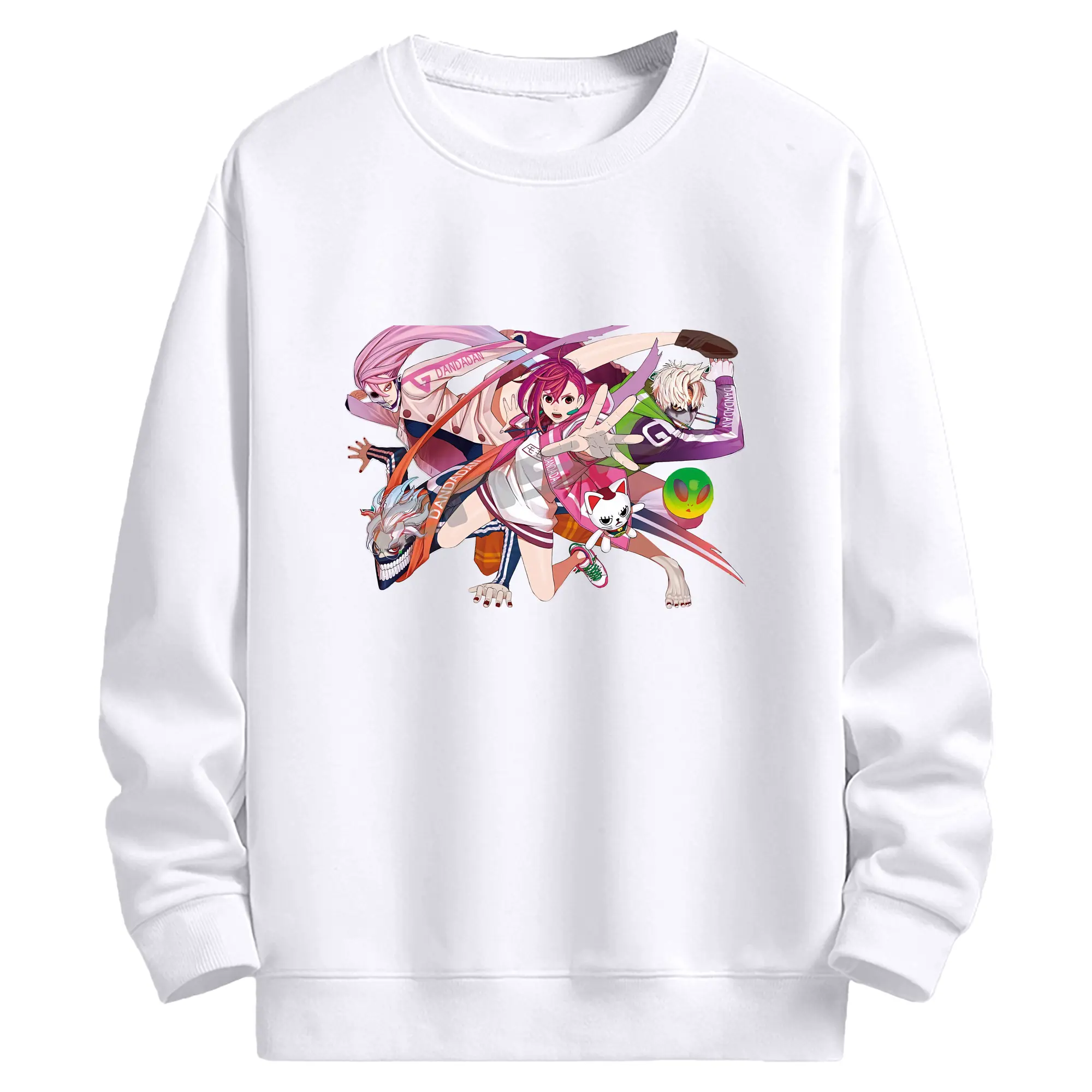 ダンダダン グッズ,綾瀬桃 - 高品質 クルーネック スウェット ・ コットン59％ ポリエステル41％ ・ ユニセックス 長袖 トレーナー ・ カジュアル デイリー スポーツ 散歩用