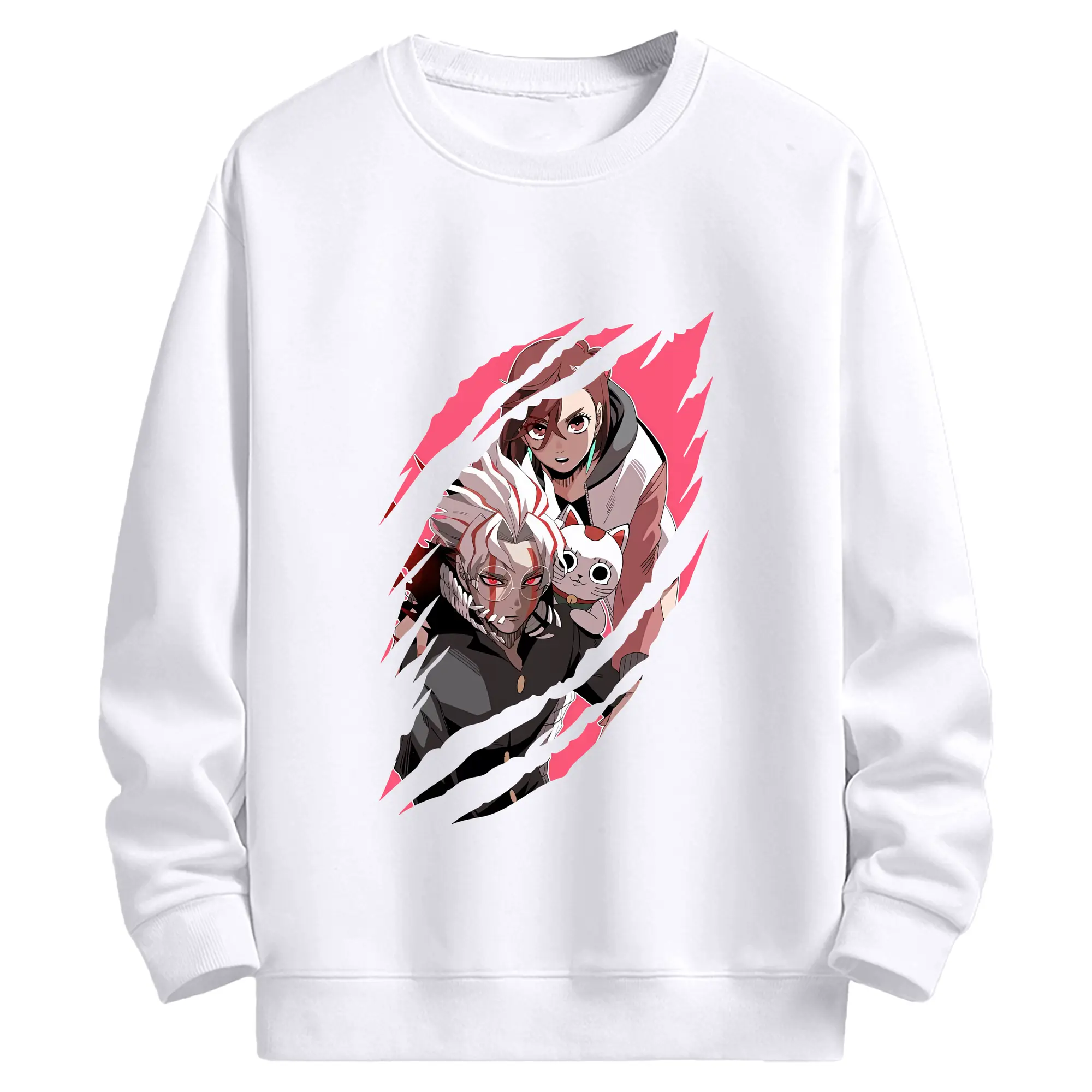 ダンダダン グッズ,綾瀬桃 - 高品質 クルーネック スウェット ・ コットン59％ ポリエステル41％ ・ ユニセックス 長袖 トレーナー ・ カジュアル デイリー スポーツ 散歩用