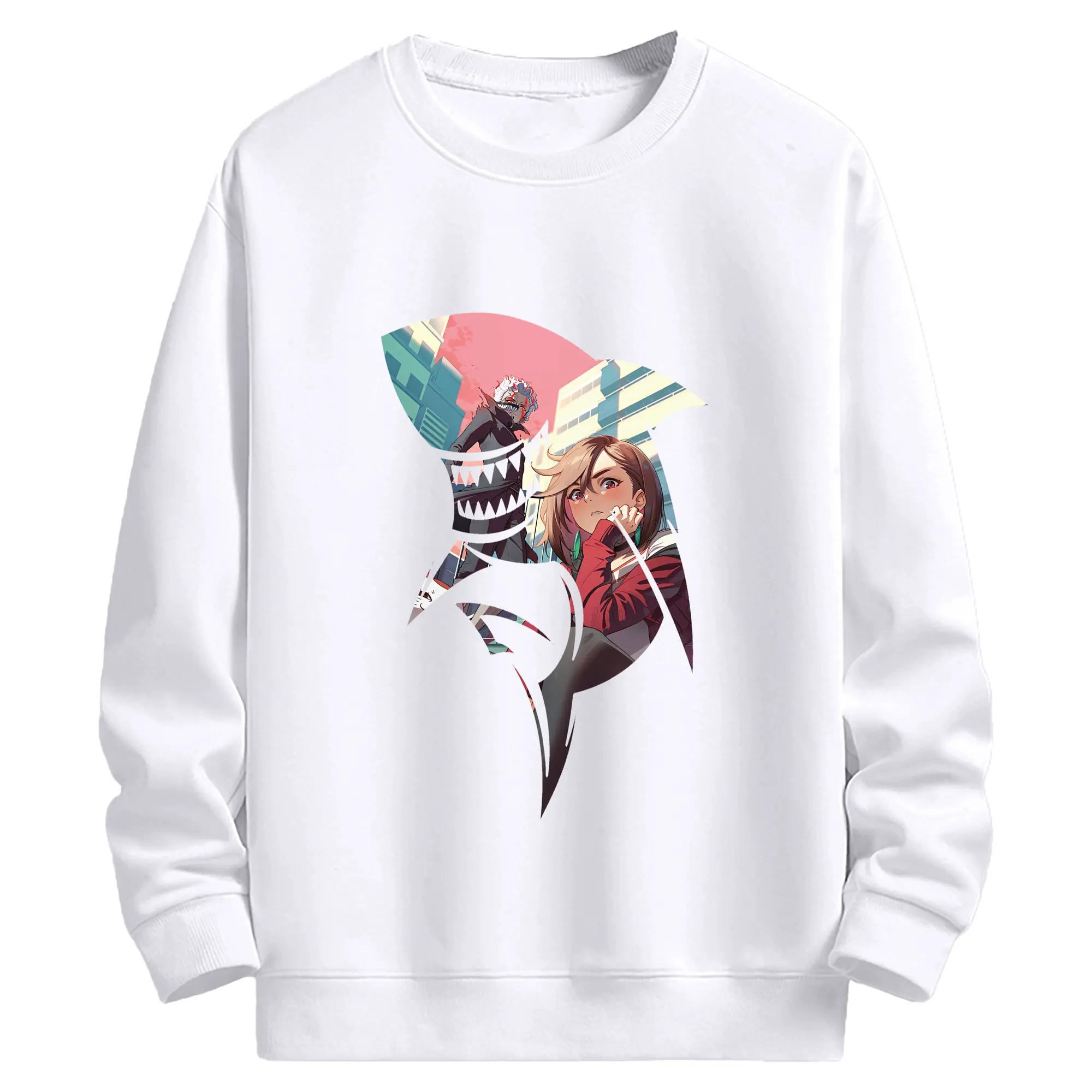 ダンダダン グッズ,綾瀬桃 - 高品質 クルーネック スウェット ・ コットン59％ ポリエステル41％ ・ ユニセックス 長袖 トレーナー ・ カジュアル デイリー スポーツ 散歩用