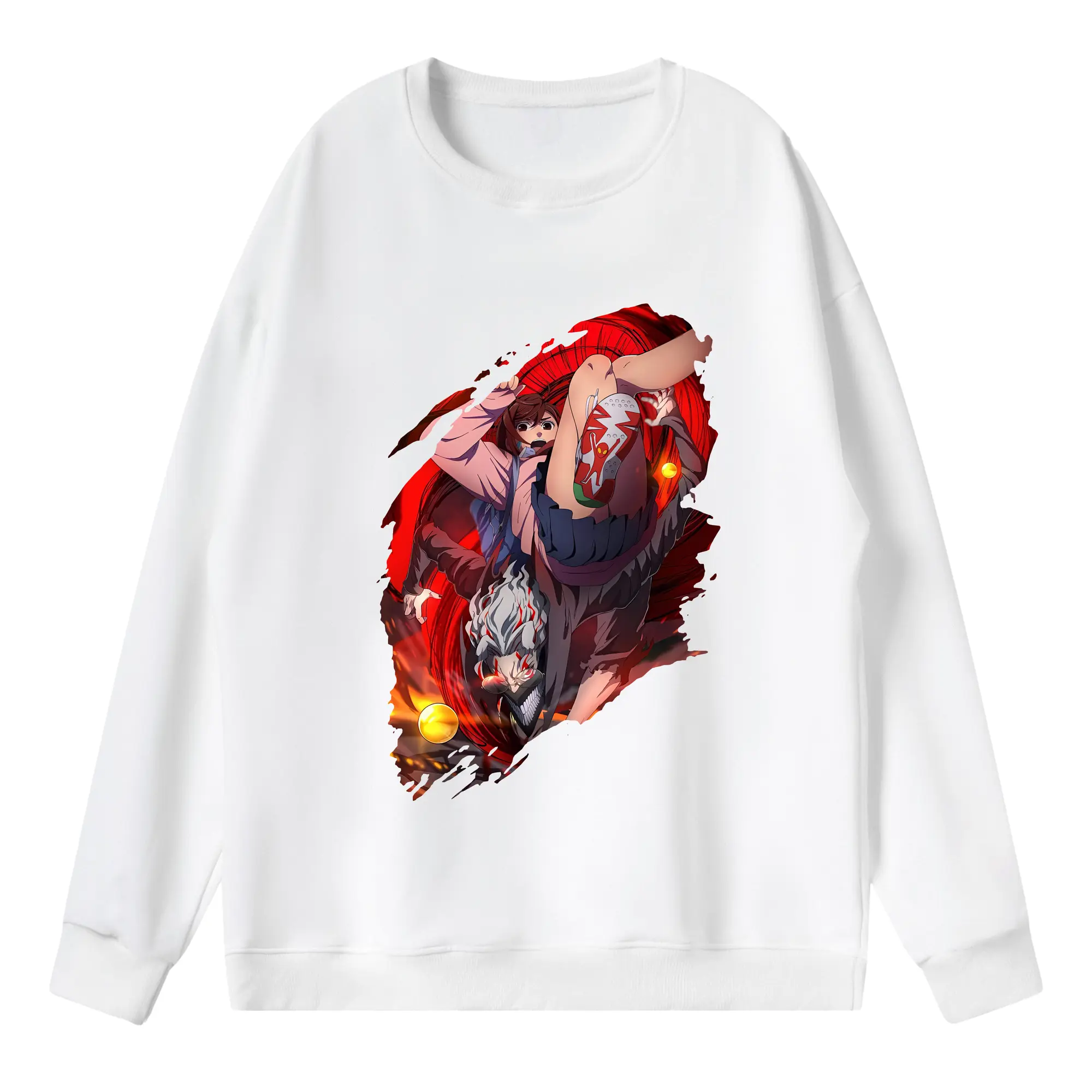 ダンダダン グッズ,綾瀬桃 - 薄手 クルーネック スウェット 裏毛260g · ポリエステル 春秋向け カジュアル 男女兼用 · トレーナー デイリー スポーツ 散歩に最適