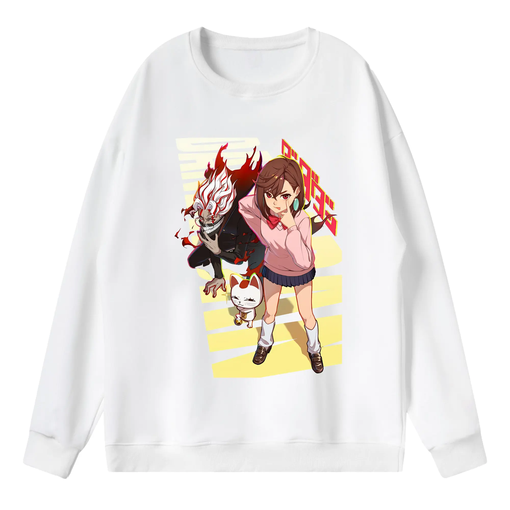 ダンダダン グッズ,綾瀬桃 - 薄手 クルーネック スウェット 裏毛260g · ポリエステル 春秋向け カジュアル 男女兼用 · トレーナー デイリー スポーツ 散歩に最適