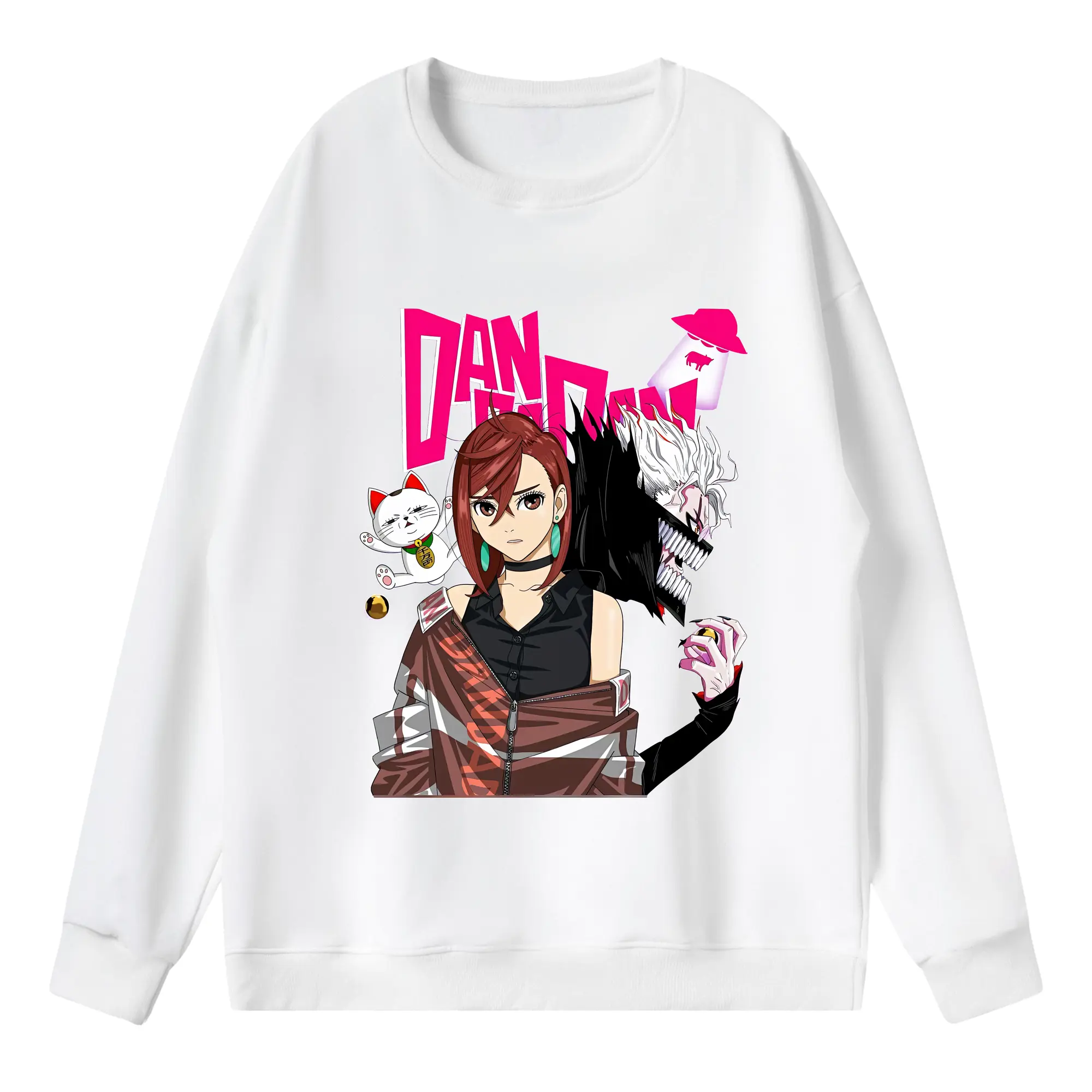 ダンダダン グッズ,綾瀬桃 - 薄手 クルーネック スウェット 裏毛260g · ポリエステル 春秋向け カジュアル 男女兼用 · トレーナー デイリー スポーツ 散歩に最適