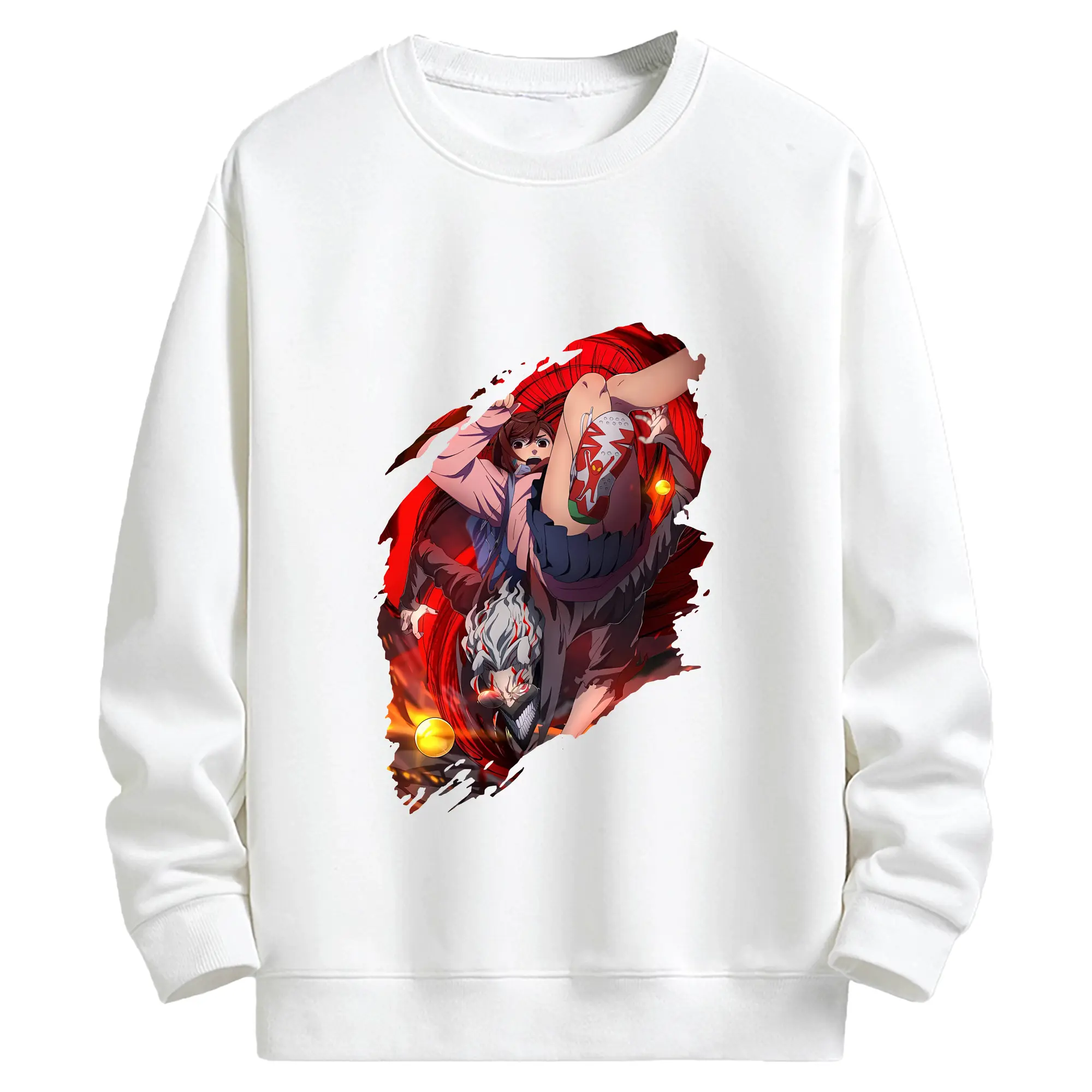 ダンダダン グッズ,綾瀬桃 - キッズ クルーネックスウェットシャツ ・ フロントプリント ・ 綿80％ ポリエステル20％ ・ 快適 通学 スポーツ 日常使い お散歩用