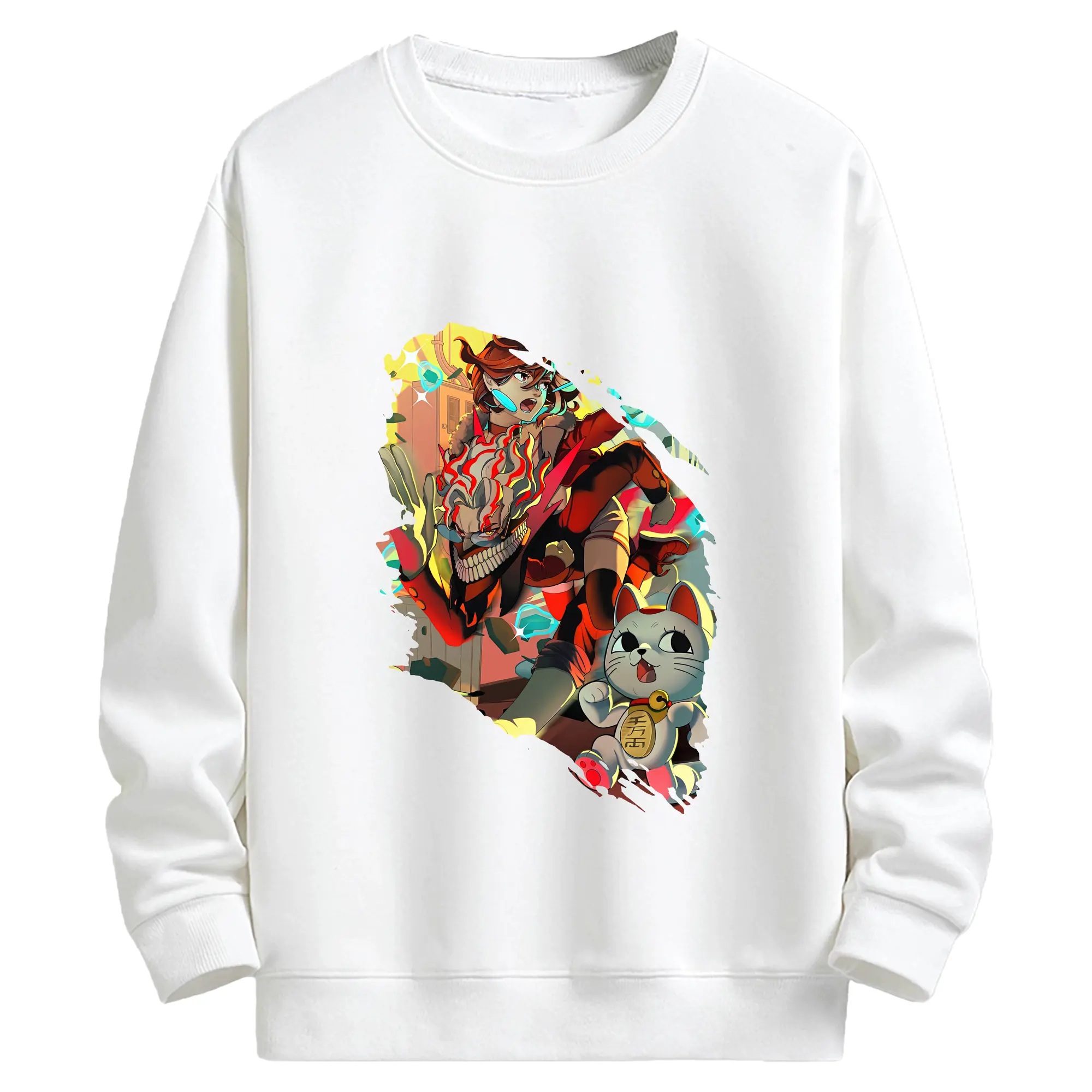 ダンダダン グッズ,綾瀬桃 - キッズ クルーネックスウェットシャツ ・ フロントプリント ・ 綿80％ ポリエステル20％ ・ 快適 通学 スポーツ 日常使い お散歩用