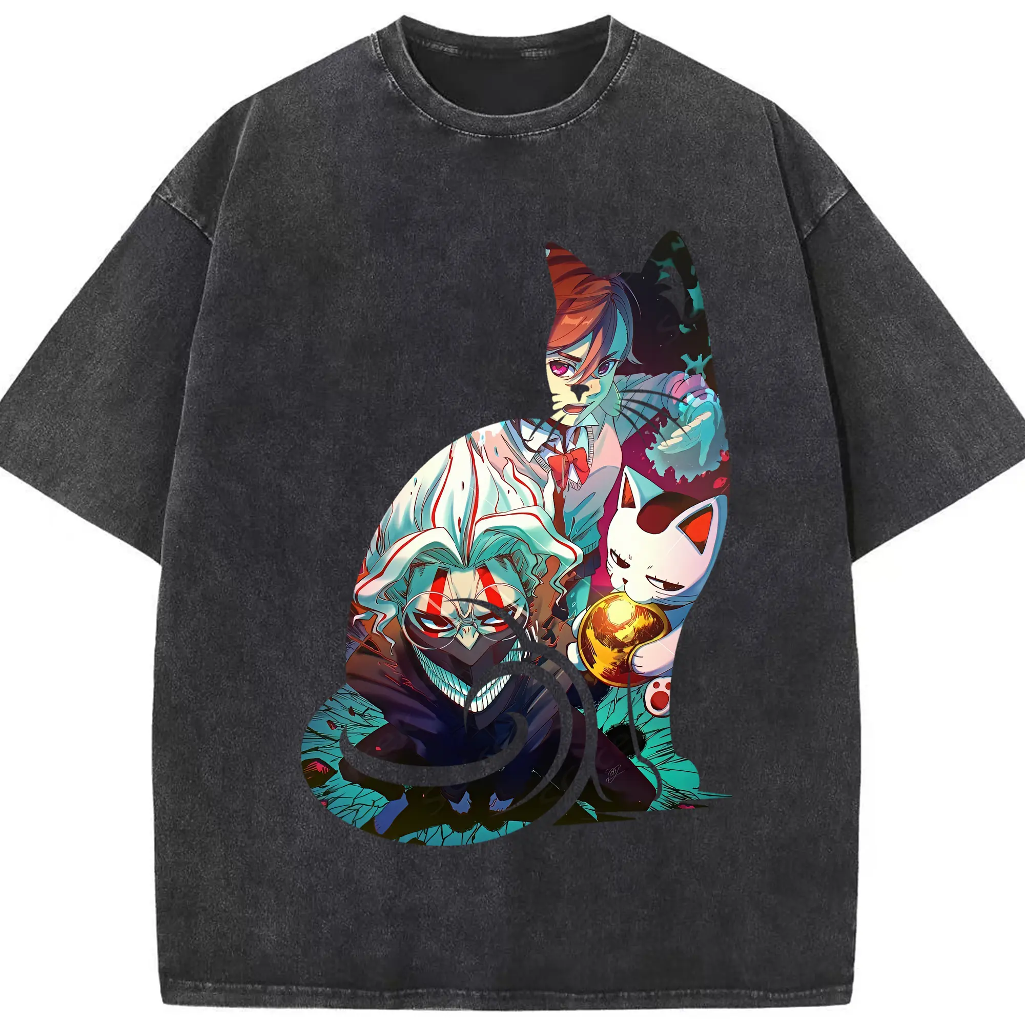 ダンダダン グッズ,綾瀬桃 - 綿100％ ヴィンテージ風 半袖Tシャツ ・ フロントプリント ・ 柔らか肌触り ・ 通気性 快適 ・ スポーツ カジュアル 外出用