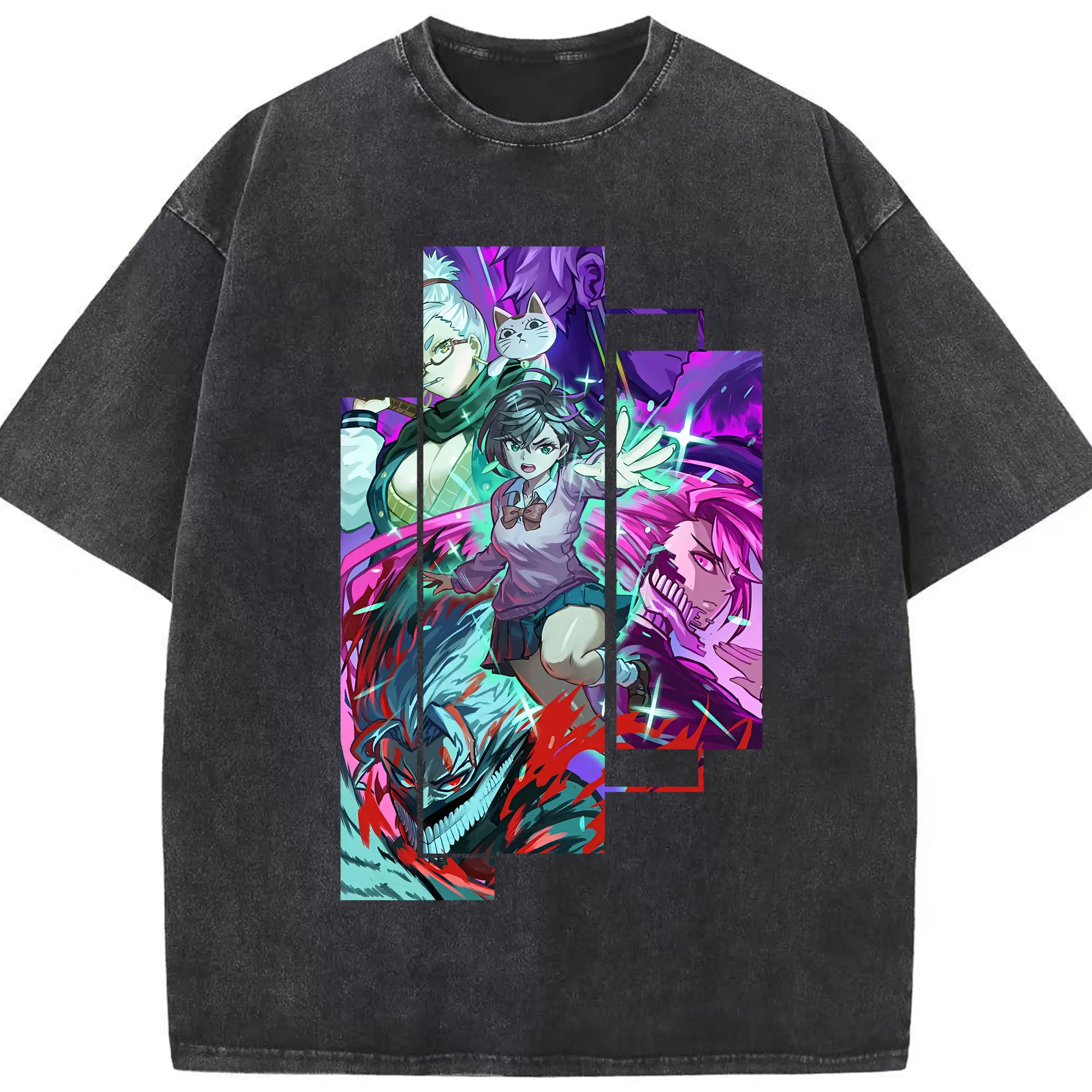 ダンダダン グッズ,綾瀬桃 - 綿100％ ヴィンテージ風 半袖Tシャツ ・ フロントプリント ・ 柔らか肌触り ・ 通気性 快適 ・ スポーツ カジュアル 外出用