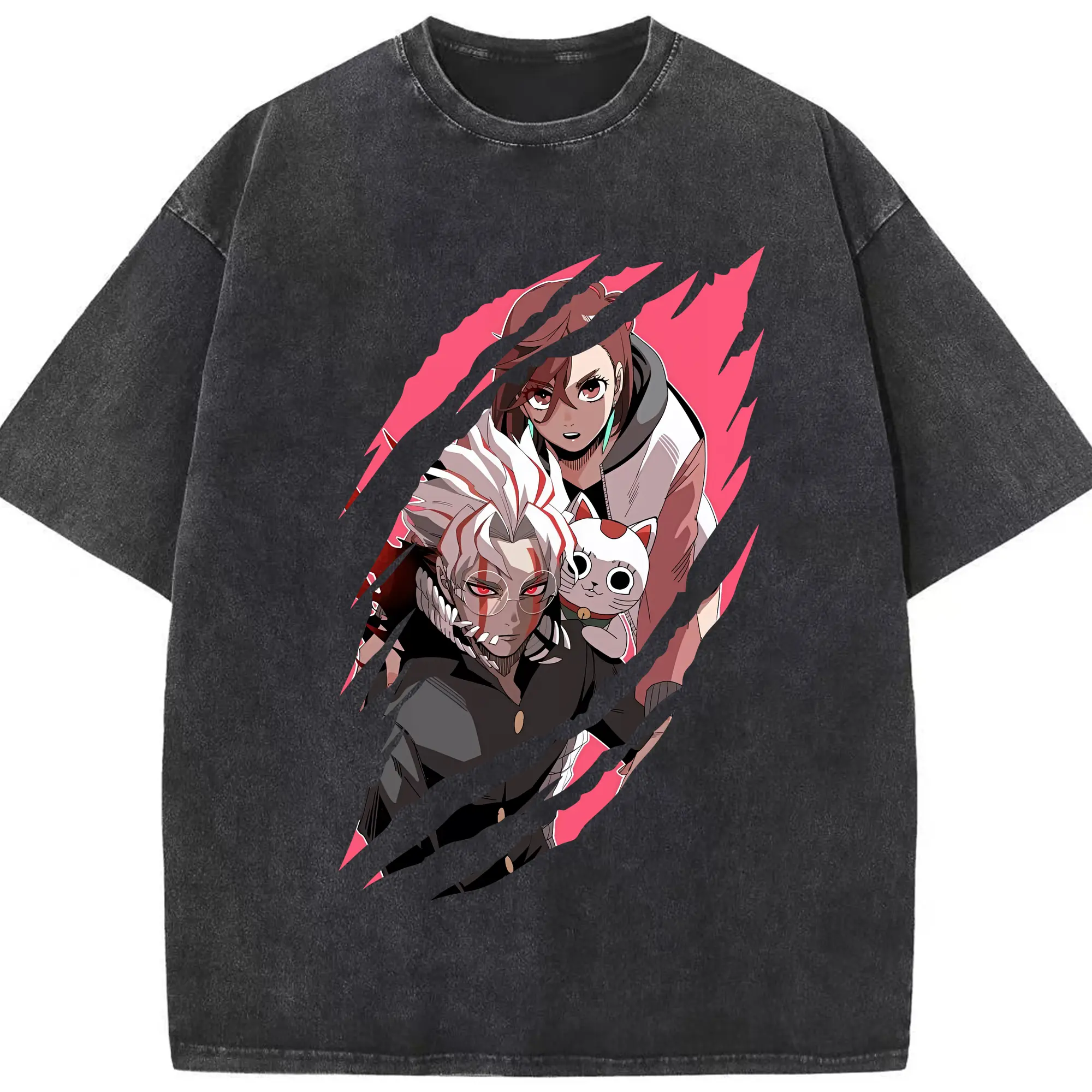 ダンダダン グッズ,綾瀬桃 - 綿100％ ヴィンテージ風 半袖Tシャツ ・ フロントプリント ・ 柔らか肌触り ・ 通気性 快適 ・ スポーツ カジュアル 外出用