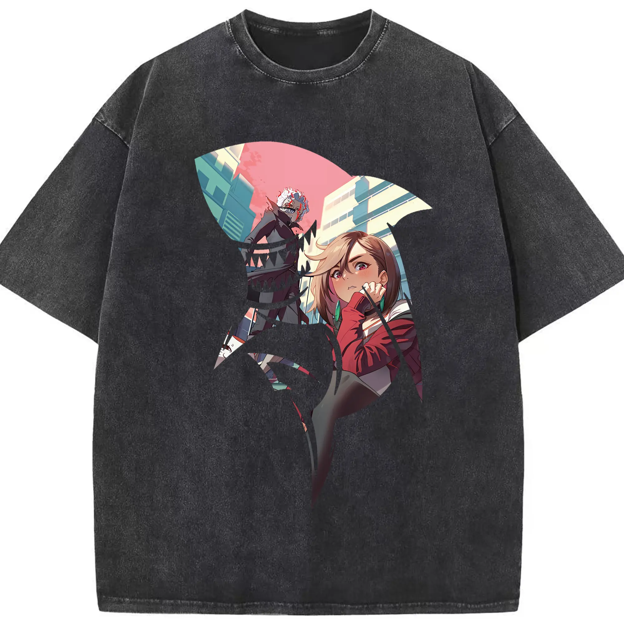 ダンダダン グッズ,綾瀬桃 - 綿100％ ヴィンテージ風 半袖Tシャツ ・ フロントプリント ・ 柔らか肌触り ・ 通気性 快適 ・ スポーツ カジュアル 外出用