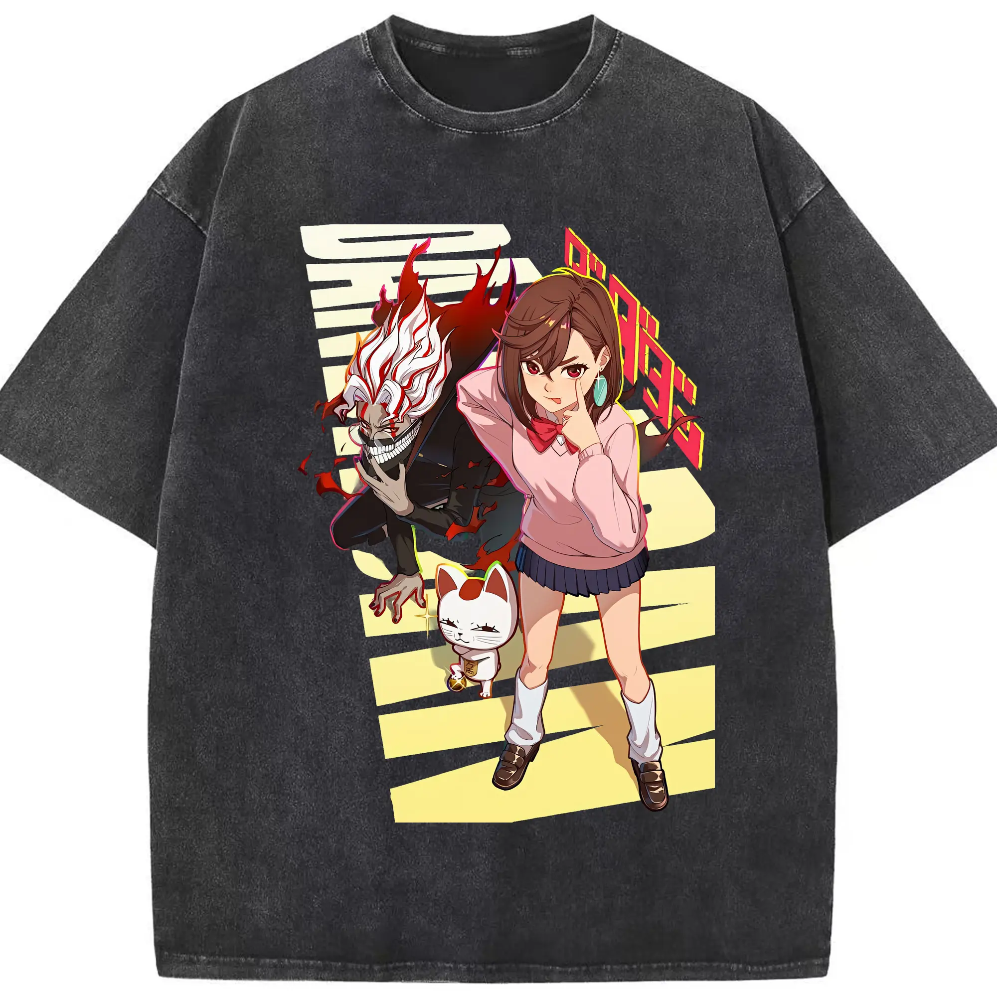 ダンダダン グッズ,綾瀬桃 - 綿100％ ヴィンテージ風 半袖Tシャツ ・ フロントプリント ・ 柔らか肌触り ・ 通気性 快適 ・ スポーツ カジュアル 外出用