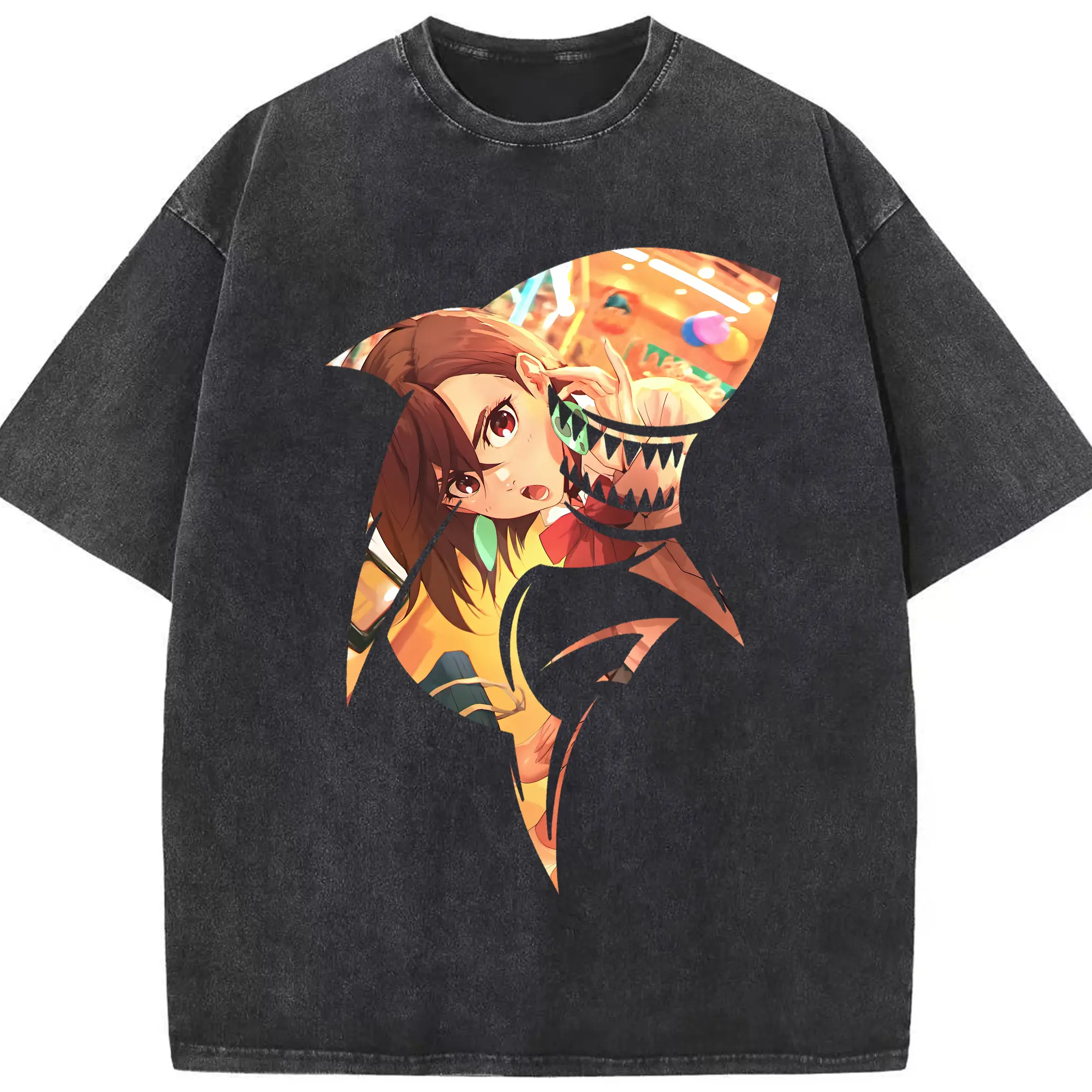 ダンダダン グッズ,綾瀬桃 - 綿100％ ヴィンテージ風 半袖Tシャツ ・ フロントプリント ・ 柔らか肌触り ・ 通気性 快適 ・ スポーツ カジュアル 外出用