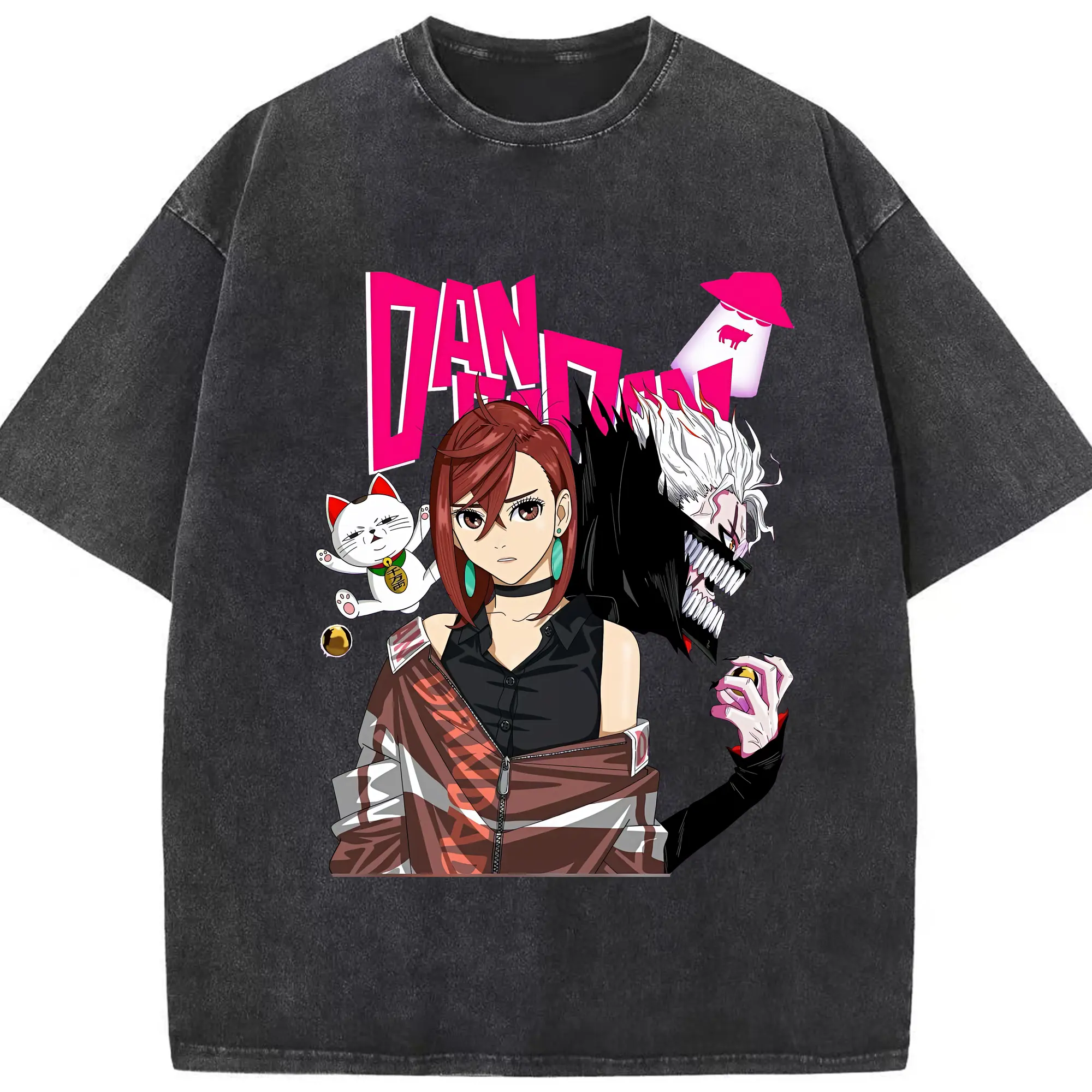 ダンダダン グッズ,綾瀬桃 - 綿100％ ヴィンテージ風 半袖Tシャツ ・ フロントプリント ・ 柔らか肌触り ・ 通気性 快適 ・ スポーツ カジュアル 外出用