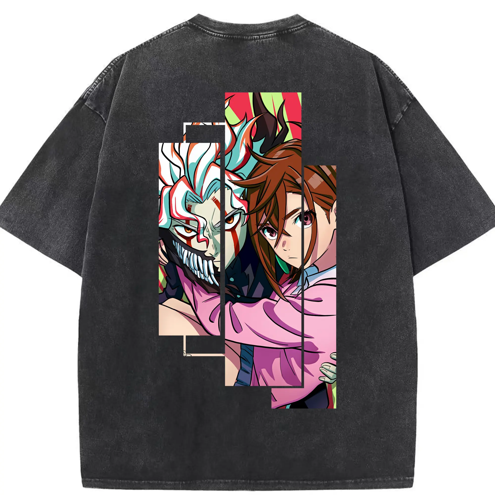 ダンダダン グッズ,綾瀬桃 - 綿100％ ヴィンテージ風 半袖Tシャツ ・ 背面プリント ・ 柔らか肌触り ・ 通気性 快適 ・ スポーツ カジュアル 外出用