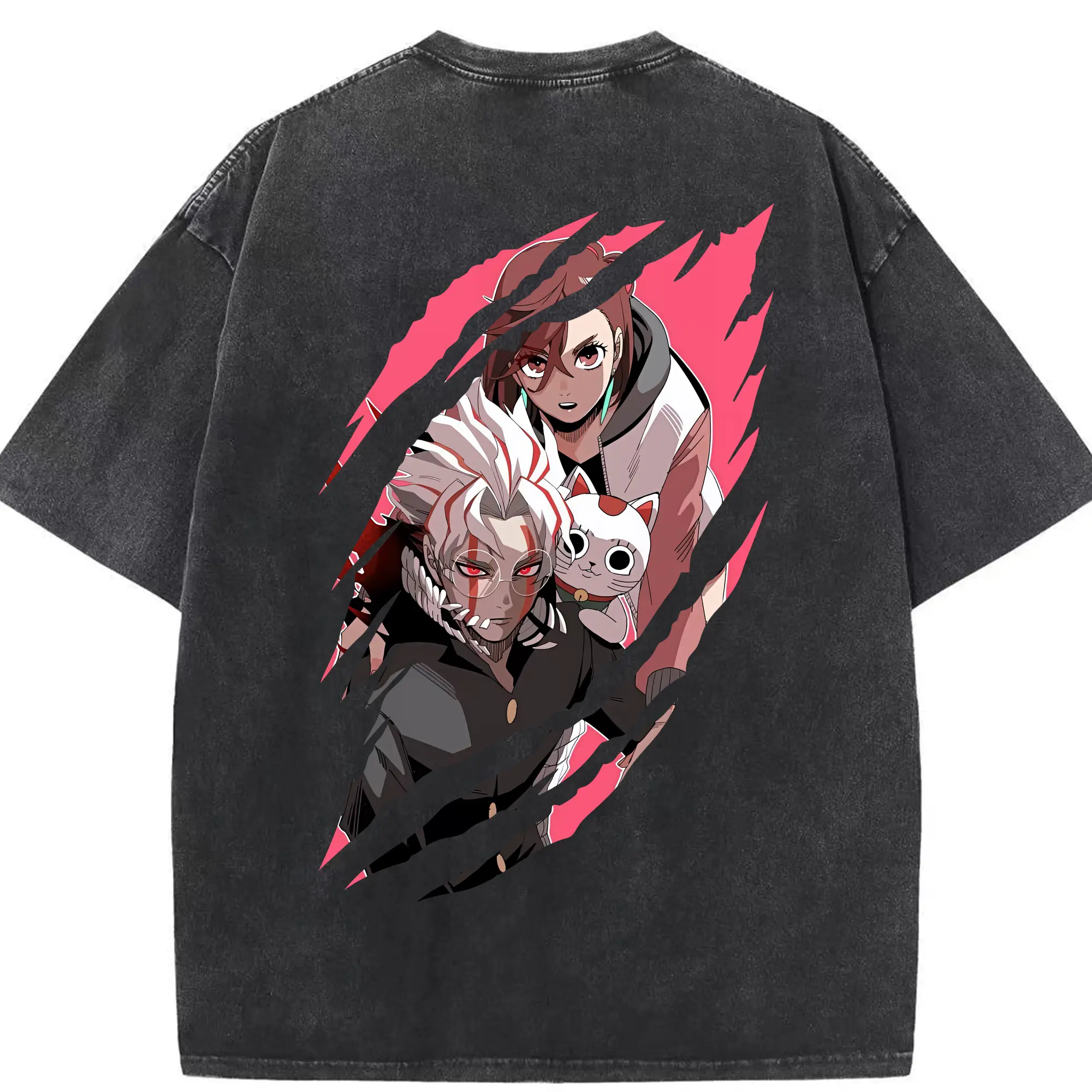 ダンダダン グッズ,綾瀬桃 - 綿100％ ヴィンテージ風 半袖Tシャツ ・ 背面プリント ・ 柔らか肌触り ・ 通気性 快適 ・ スポーツ カジュアル 外出用