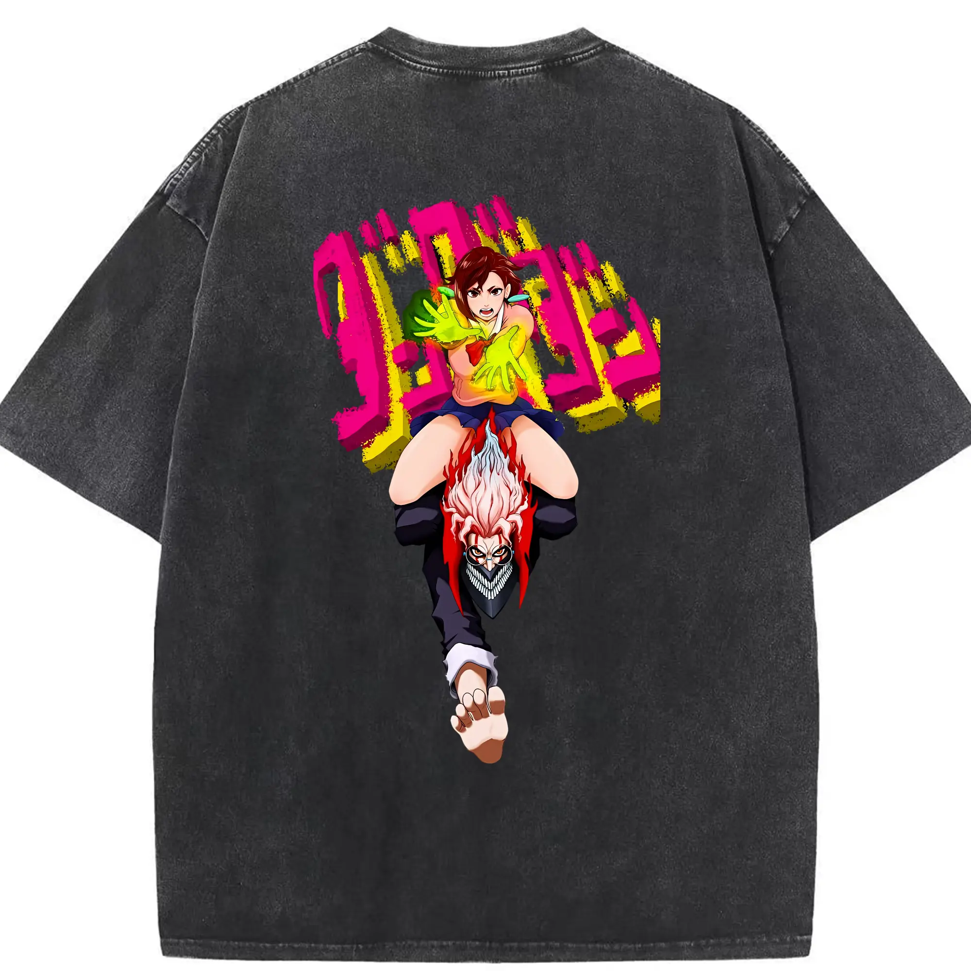 ダンダダン グッズ,綾瀬桃 - 綿100％ ヴィンテージ風 半袖Tシャツ ・ 背面プリント ・ 柔らか肌触り ・ 通気性 快適 ・ スポーツ カジュアル 外出用