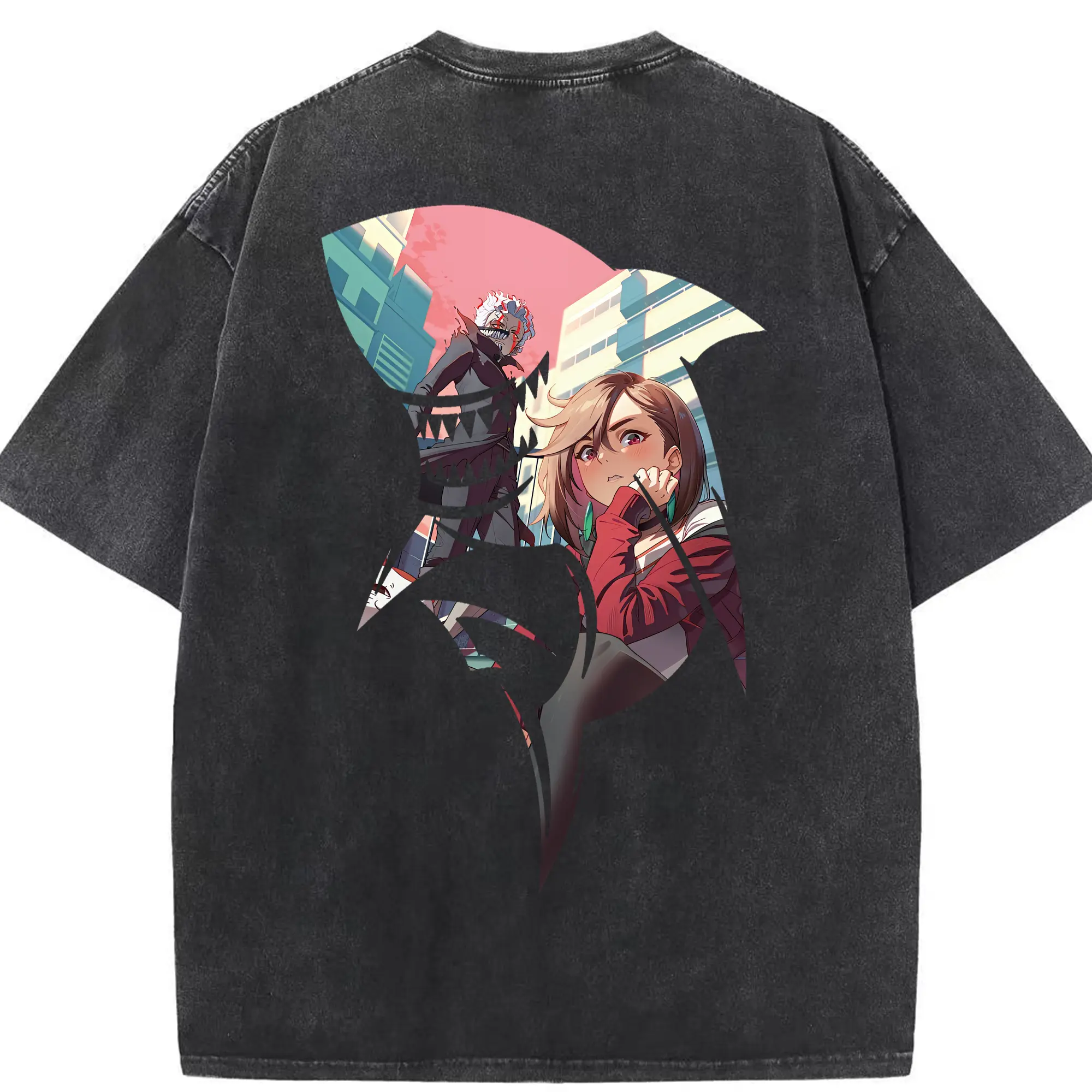 ダンダダン グッズ,綾瀬桃 - 綿100％ ヴィンテージ風 半袖Tシャツ ・ 背面プリント ・ 柔らか肌触り ・ 通気性 快適 ・ スポーツ カジュアル 外出用