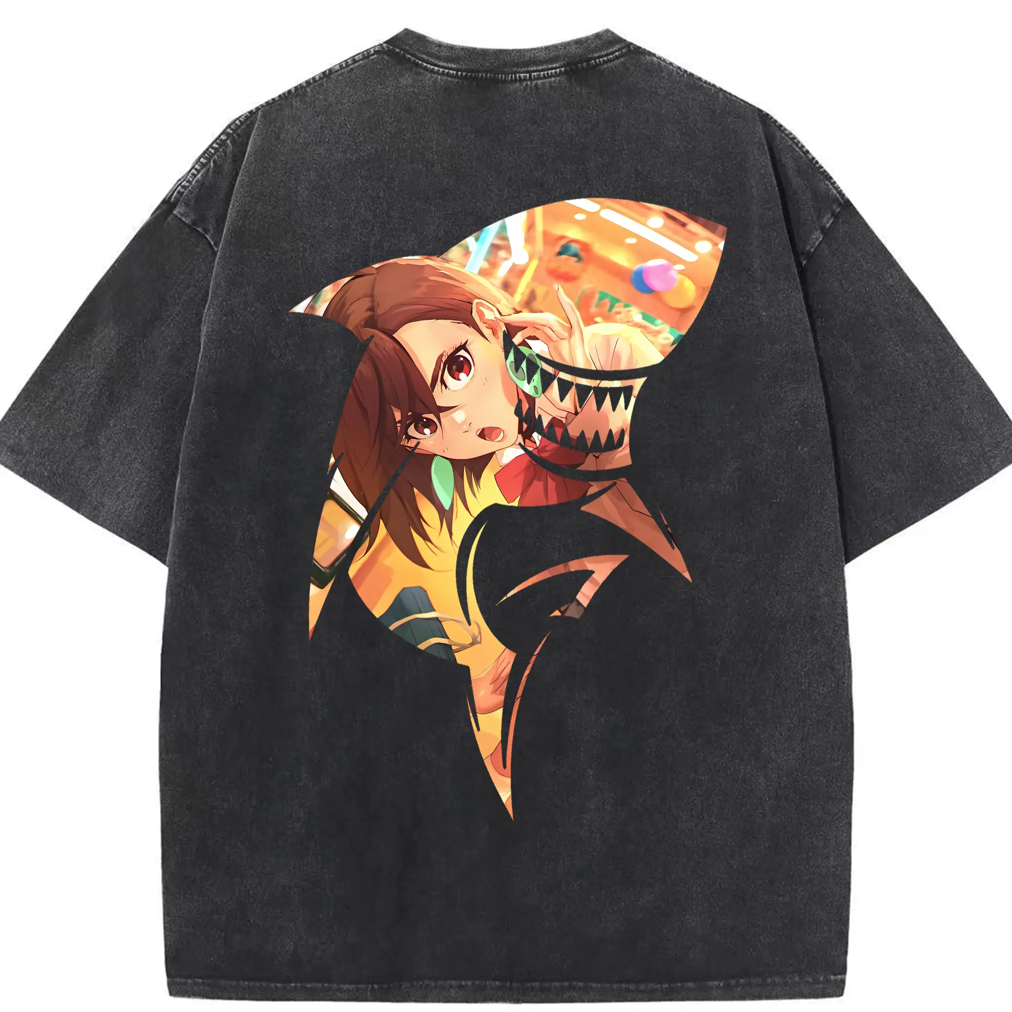 ダンダダン グッズ,綾瀬桃 - 綿100％ ヴィンテージ風 半袖Tシャツ ・ 背面プリント ・ 柔らか肌触り ・ 通気性 快適 ・ スポーツ カジュアル 外出用