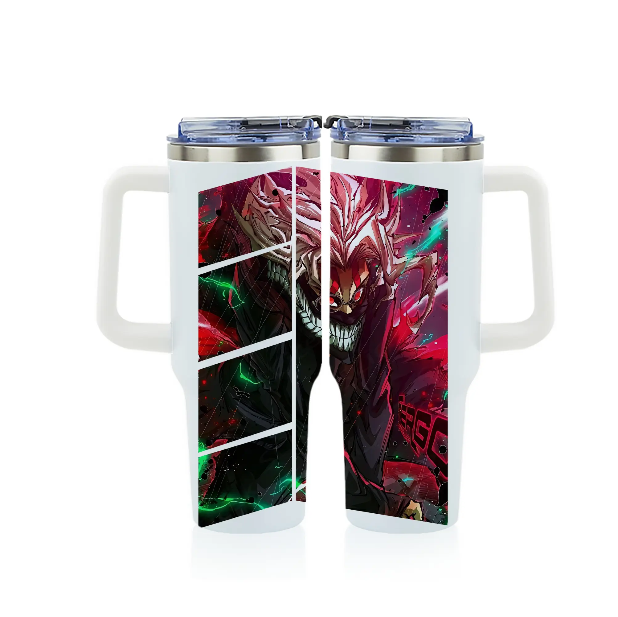 ダンダダン グッズ,オカルン - 1200mL フルプリント車用タンブラー ・ 304ステンレス 内側 ・ 201ステンレス 外側 ・ 保温 保冷 ・ 通勤 ドライブ アウトドア用