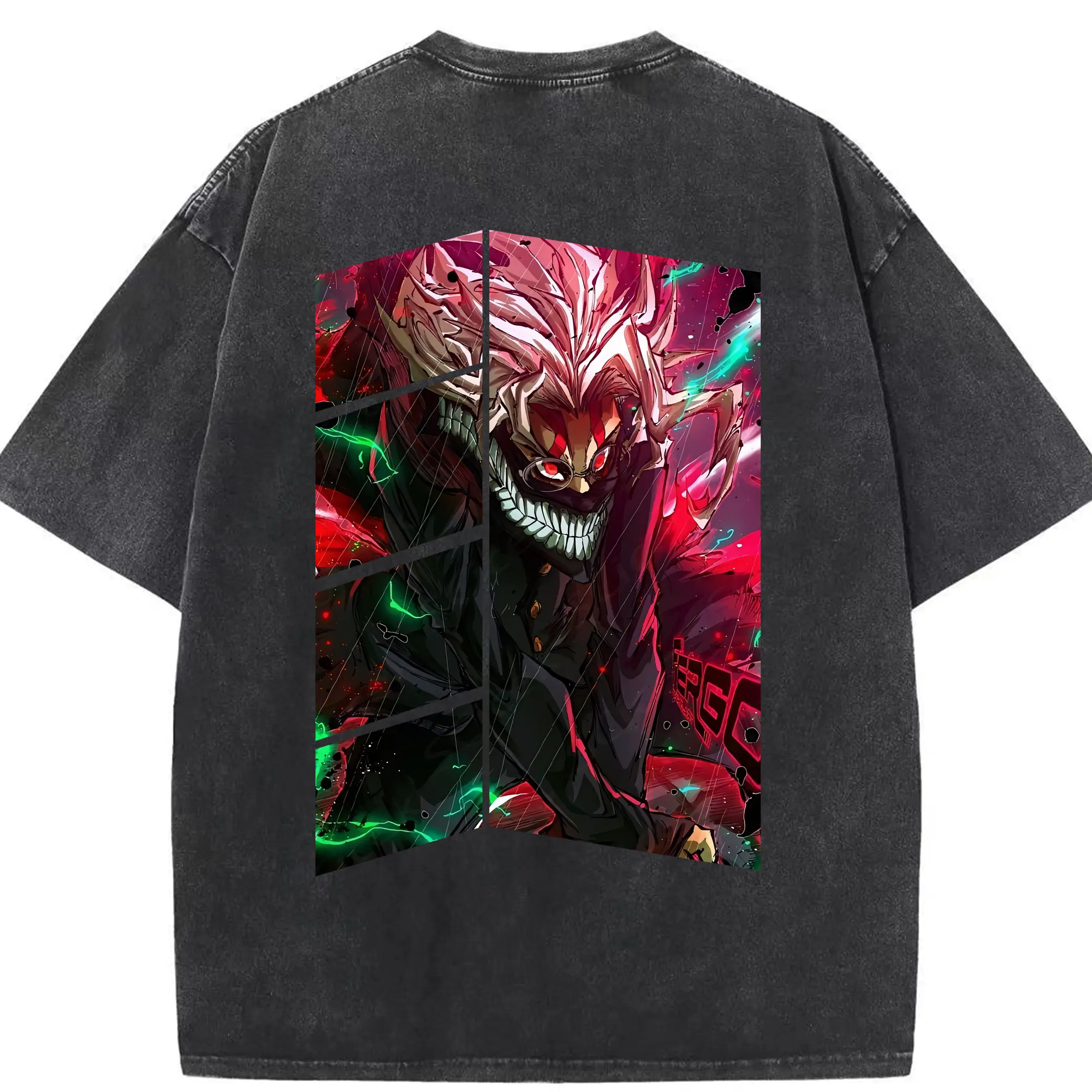 ダンダダン グッズ,オカルン - 綿100％ ヴィンテージ風 半袖Tシャツ ・ 背面プリント ・ 柔らか肌触り ・ 通気性 快適 ・ スポーツ カジュアル 外出用