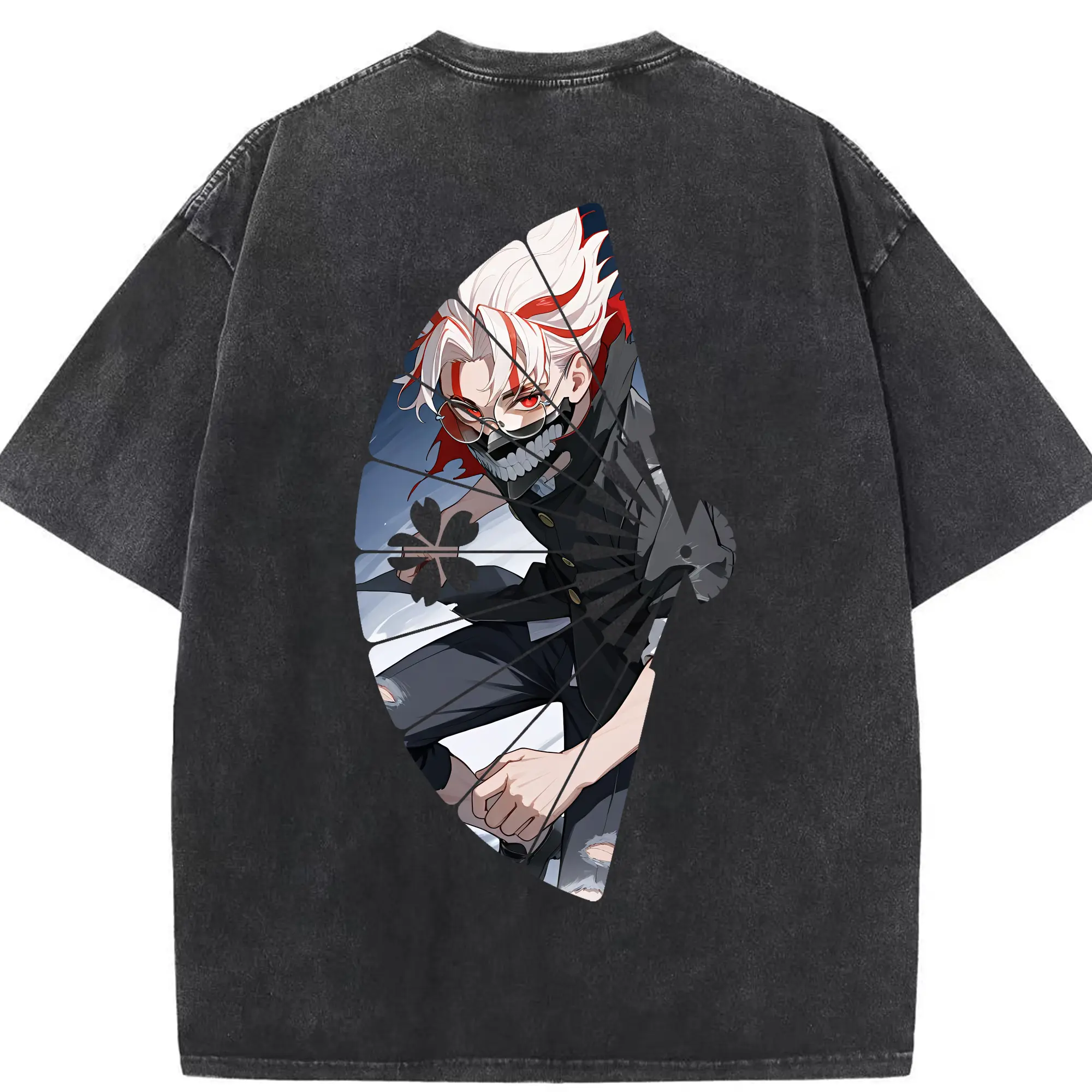 ダンダダン グッズ,オカルン - 綿100％ ヴィンテージ風 半袖Tシャツ ・ 背面プリント ・ 柔らか肌触り ・ 通気性 快適 ・ スポーツ カジュアル 外出用