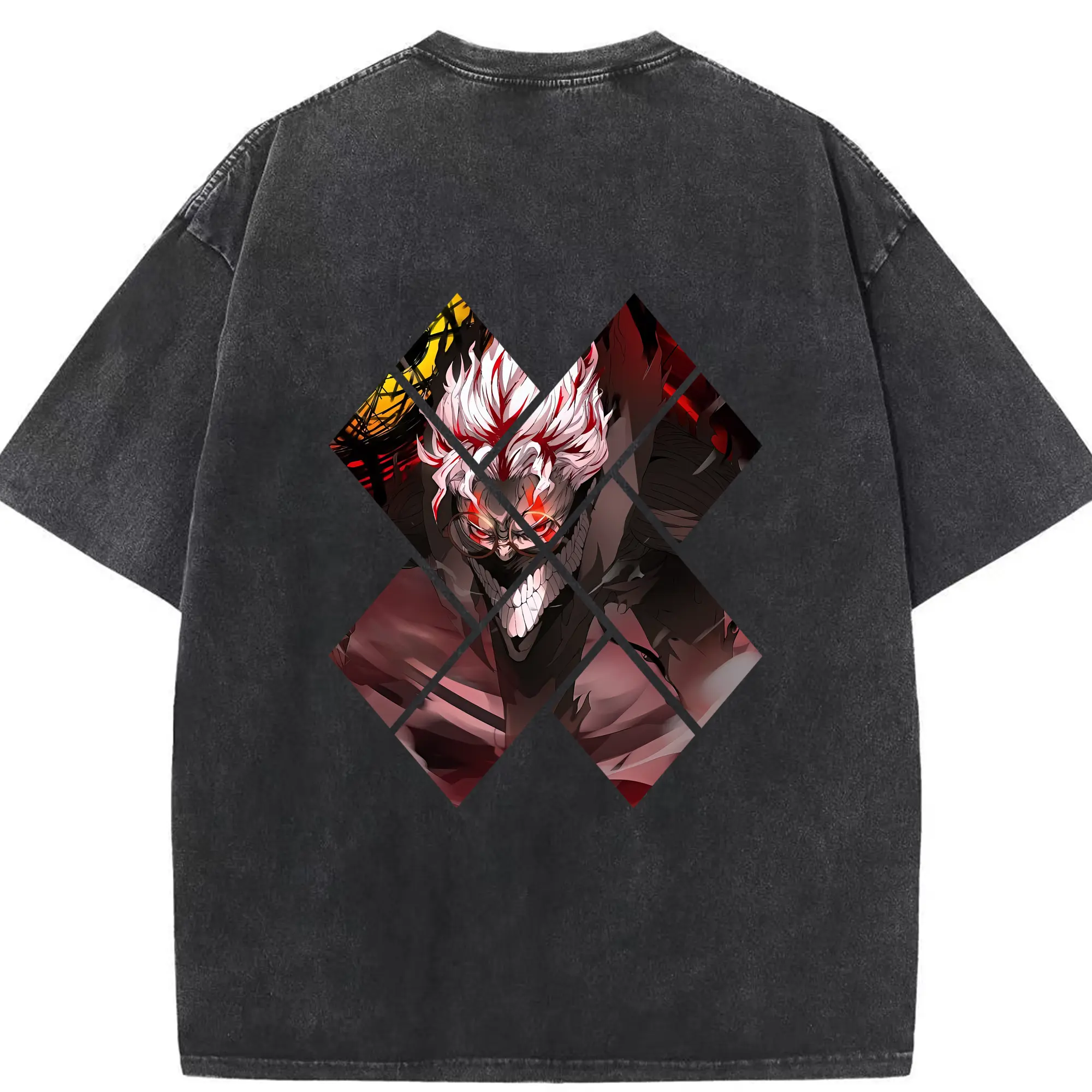 ダンダダン グッズ,オカルン - 綿100％ ヴィンテージ風 半袖Tシャツ ・ 背面プリント ・ 柔らか肌触り ・ 通気性 快適 ・ スポーツ カジュアル 外出用