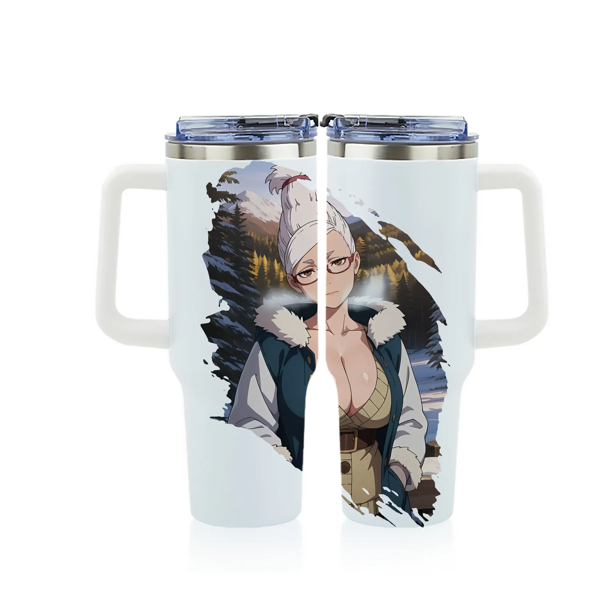 ダンダダン グッズ,綾瀬星子 - 1200mL フルプリント車用タンブラー ・ 304ステンレス 内側 ・ 201ステンレス 外側 ・ 保温 保冷 ・ 通勤 ドライブ アウトドア用