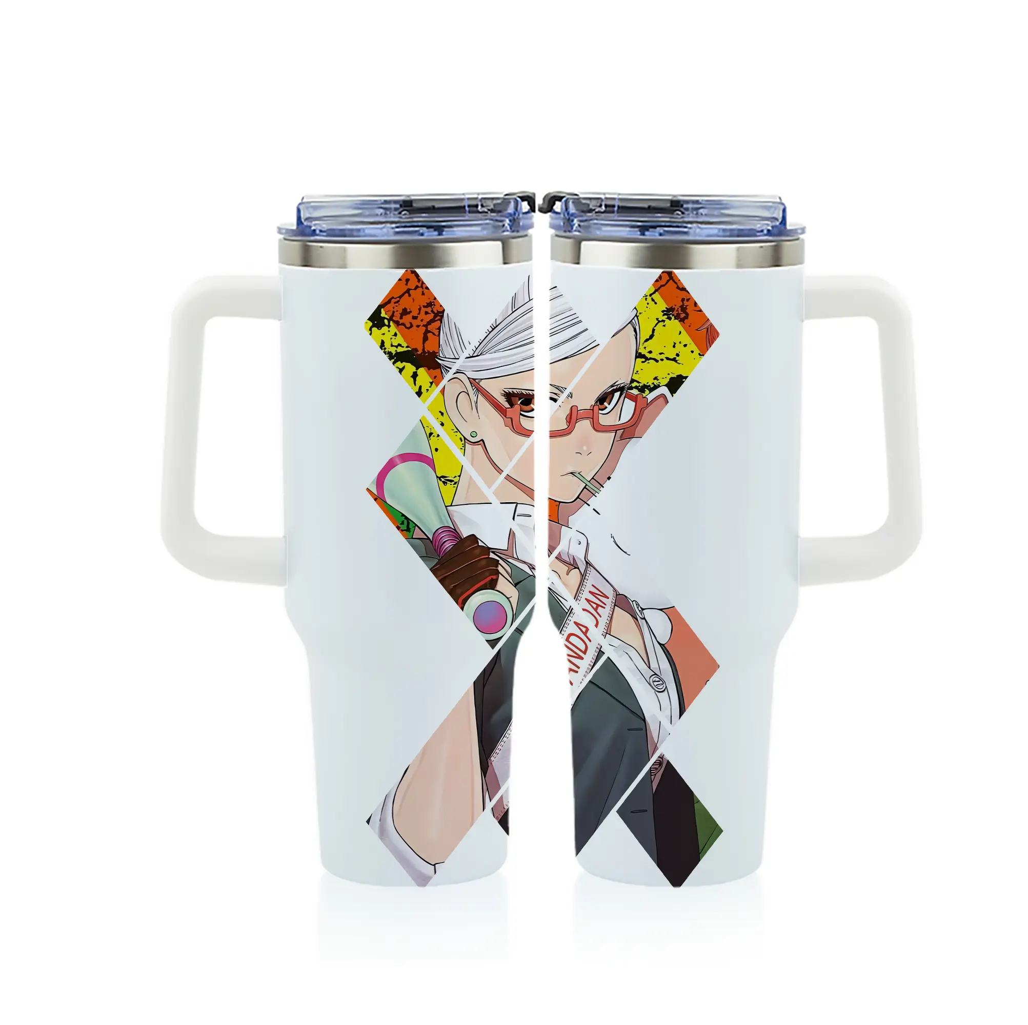 ダンダダン グッズ,綾瀬星子 - 1200mL フルプリント車用タンブラー ・ 304ステンレス 内側 ・ 201ステンレス 外側 ・ 保温 保冷 ・ 通勤 ドライブ アウトドア用