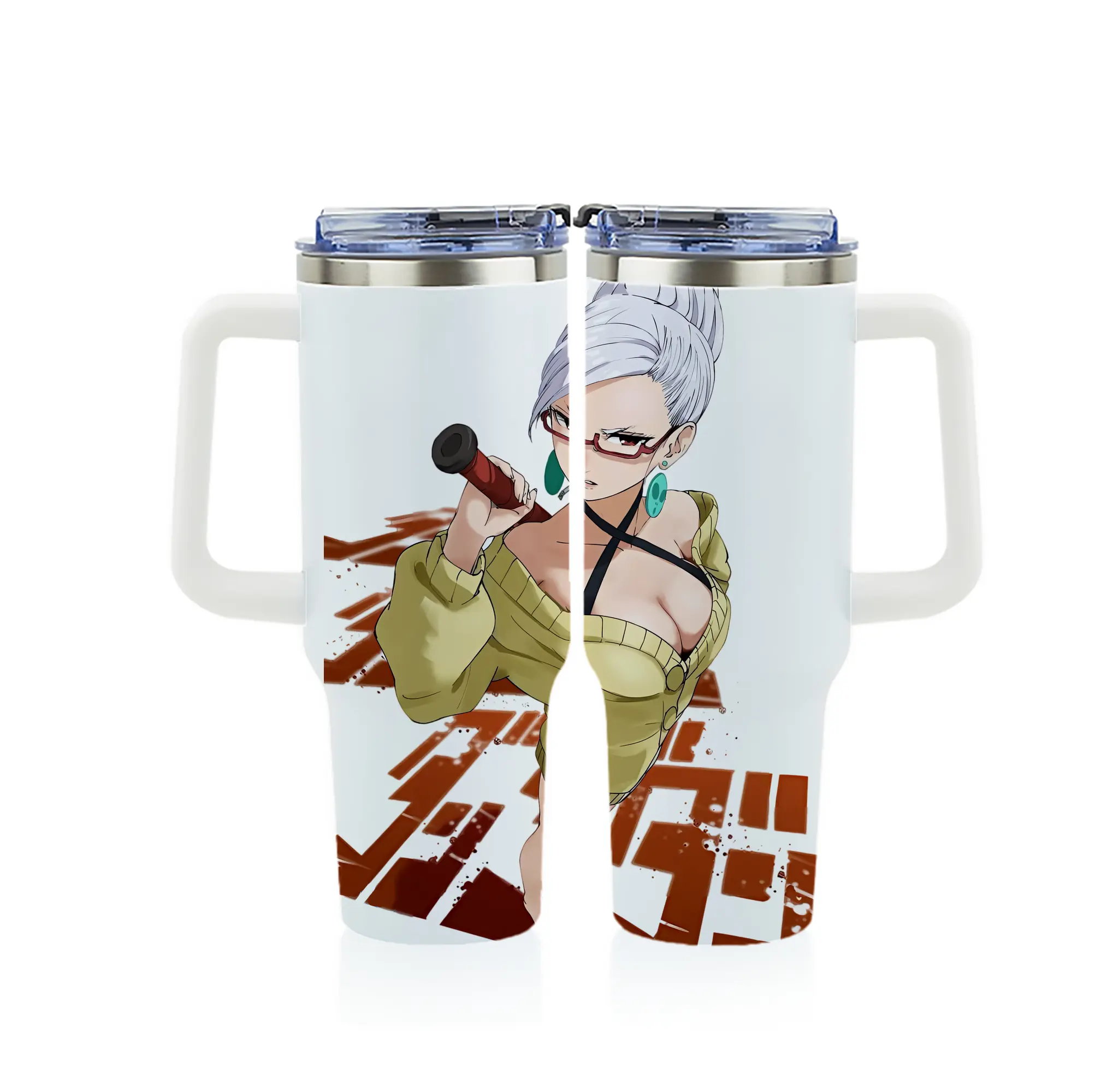 ダンダダン グッズ,綾瀬星子 - 1200mL フルプリント車用タンブラー ・ 304ステンレス 内側 ・ 201ステンレス 外側 ・ 保温 保冷 ・ 通勤 ドライブ アウトドア用