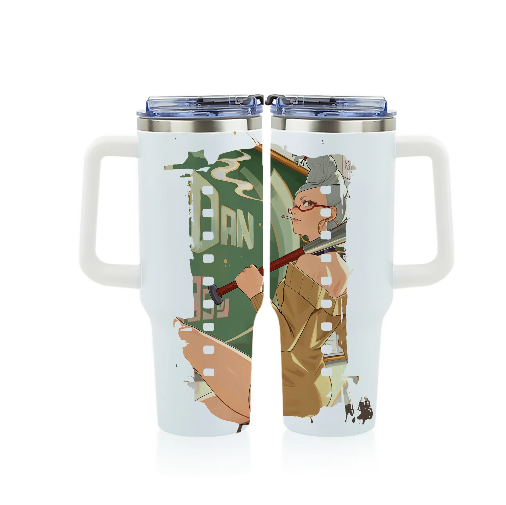 ダンダダン グッズ,綾瀬星子 - 1200mL フルプリント車用タンブラー ・ 304ステンレス 内側 ・ 201ステンレス 外側 ・ 保温 保冷 ・ 通勤 ドライブ アウトドア用