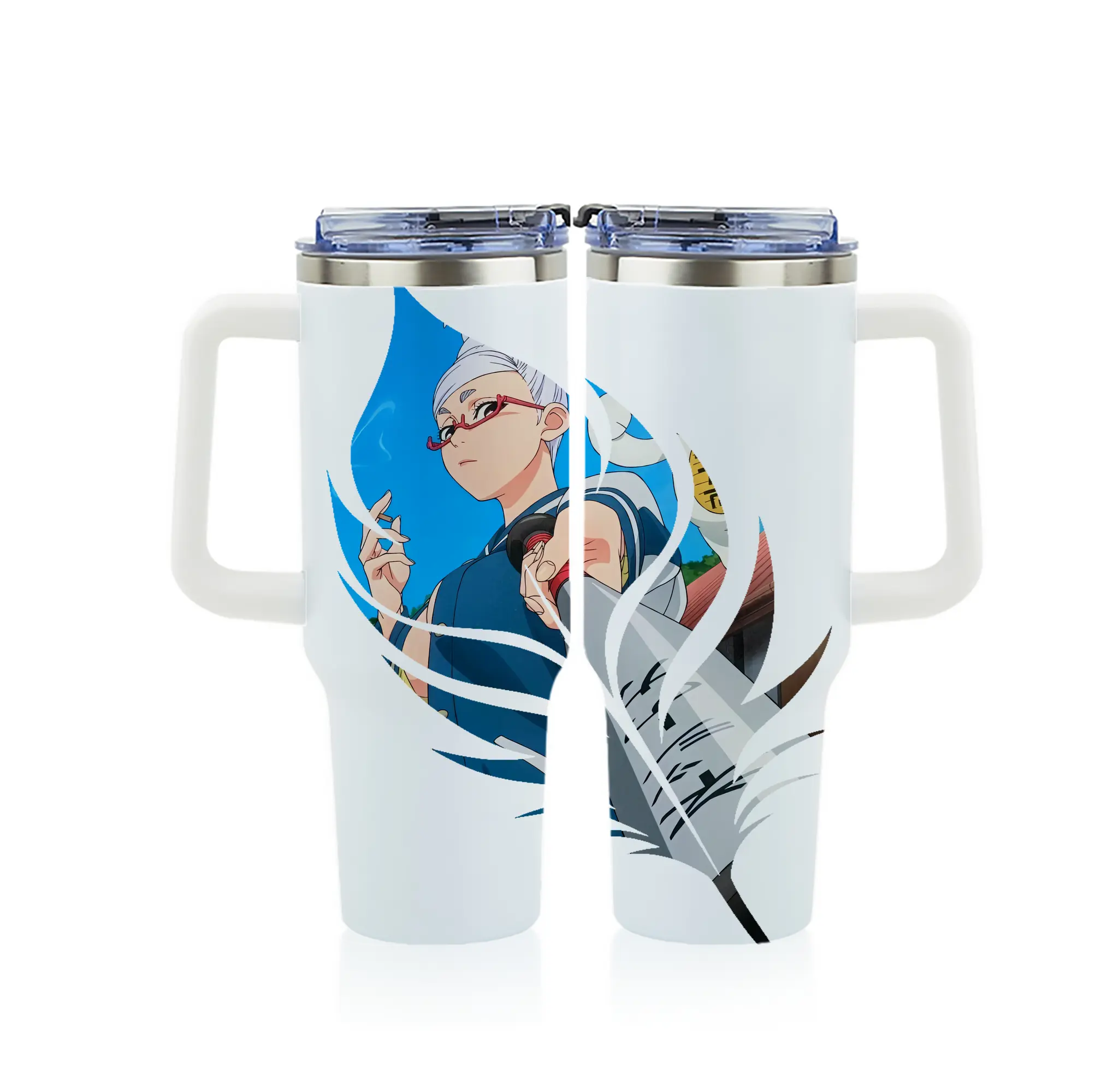 ダンダダン グッズ,綾瀬星子 - 1200mL フルプリント車用タンブラー ・ 304ステンレス 内側 ・ 201ステンレス 外側 ・ 保温 保冷 ・ 通勤 ドライブ アウトドア用